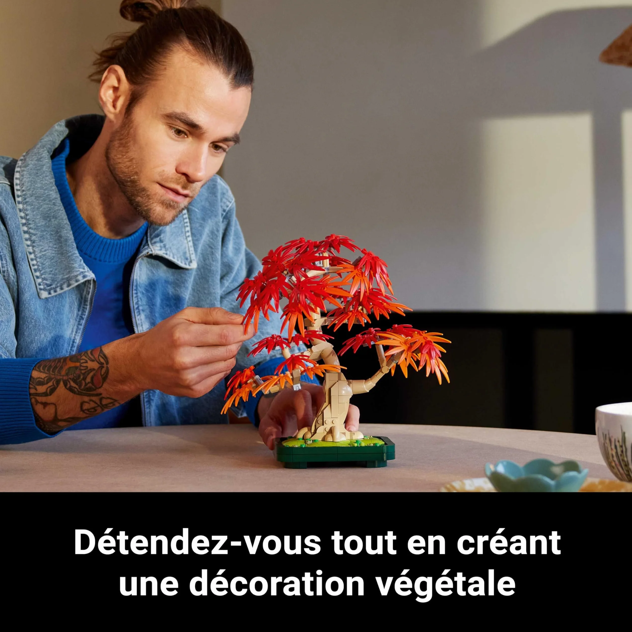 LEGO Botanicals Bonsaï d’Érable Rouge du Japon 10348 - Kit de Construction Adulte - Plante Artificielle avec Feuilles Rouges et Oranges - Pot Constructible