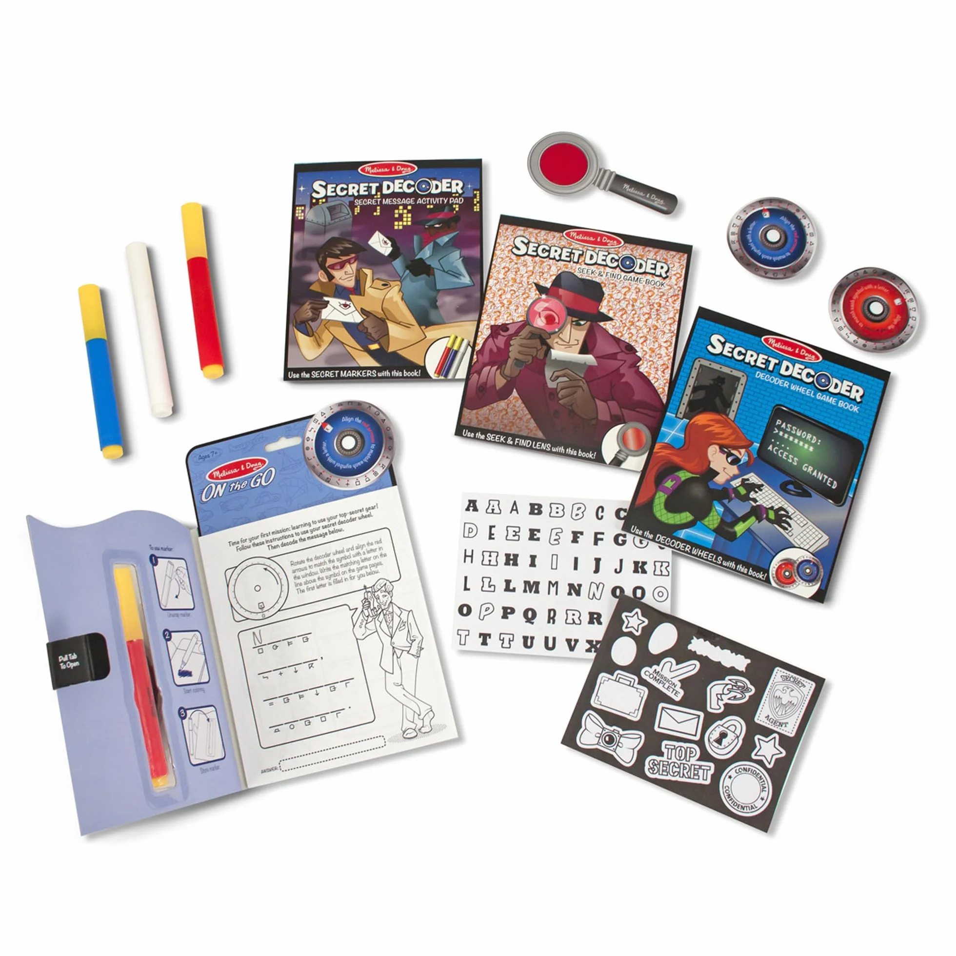 Melissa & Doug Kit De Détective 50 Activités Codes Enigmes Mystères Jeu Imitation Jouet En Bois
