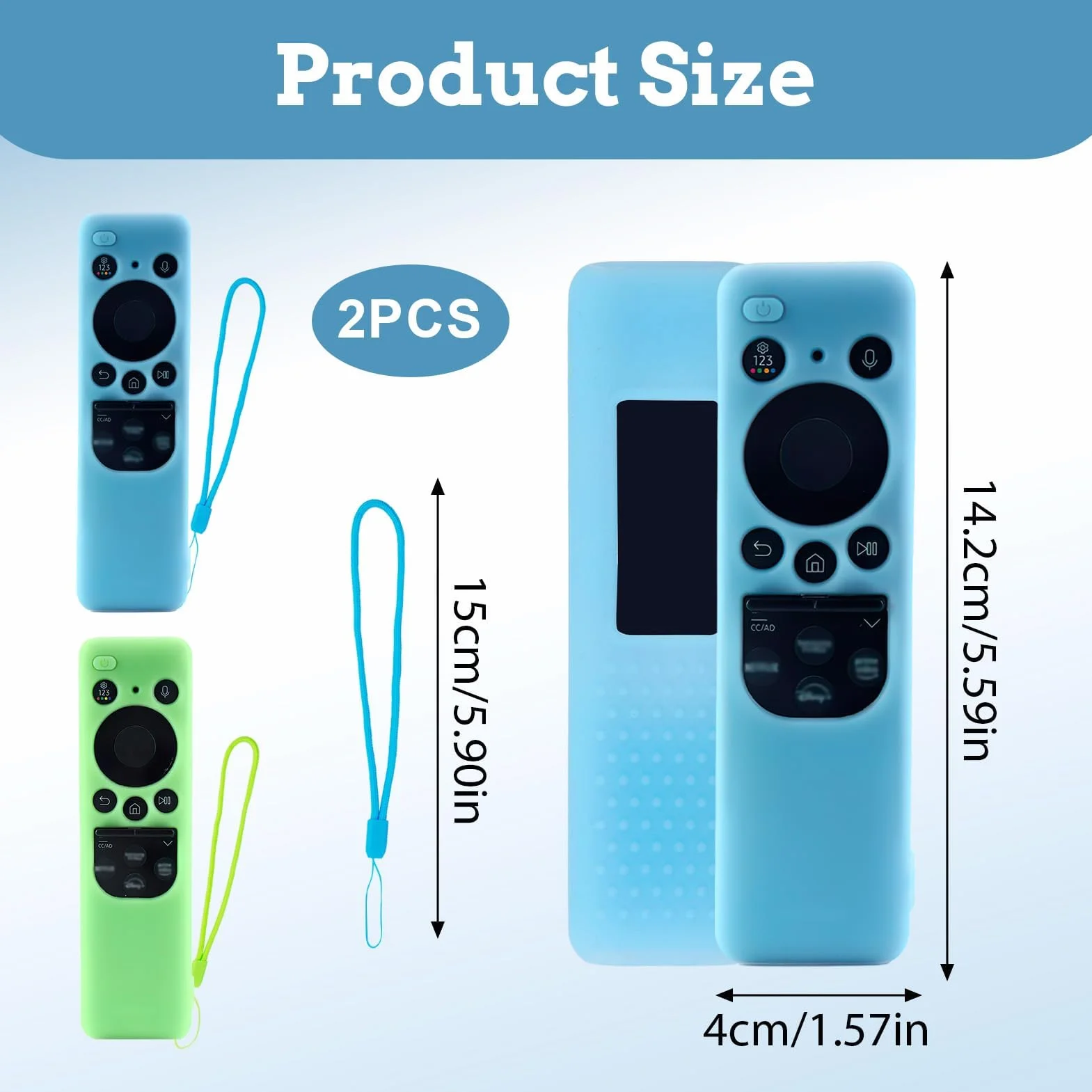 Coque Silicone pour Télécommande Samsung 2023, Compatible TM2360E BN59-01432A BN59-01432J, Protection Azul Luminoso Amarillo Luminoso