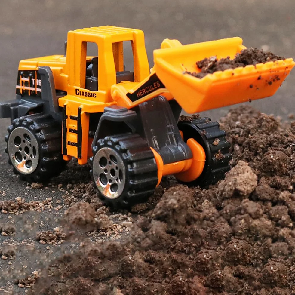Voitures Jouets Chantier 6 Pièces, Véhicules de Chantier en Métal pour Enfants