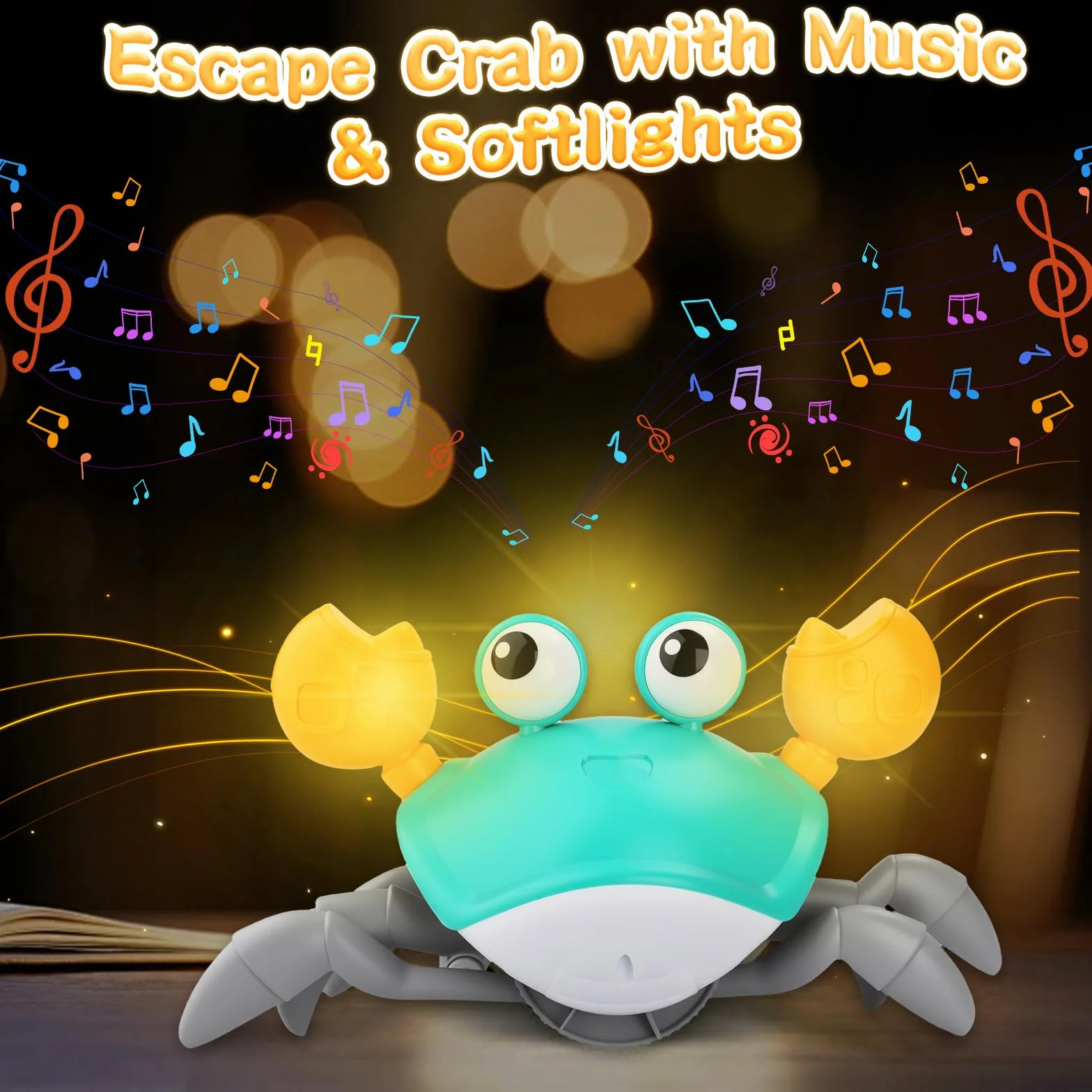 UCAMP Crabe Dansant Interactif avec Musique LED pour Bebe 6-12 Mois Jouet Eveil Sensoriel