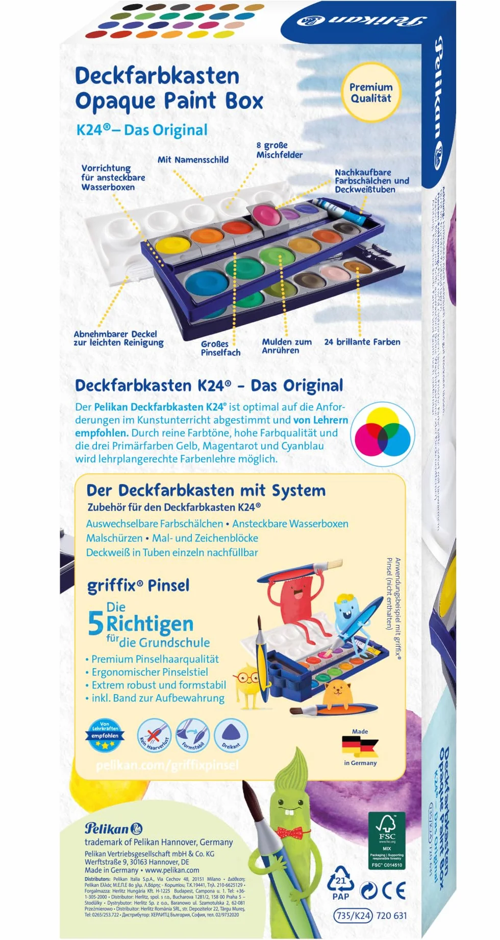 Pelikan 720631 Boîte de Peintures 24 Couleurs