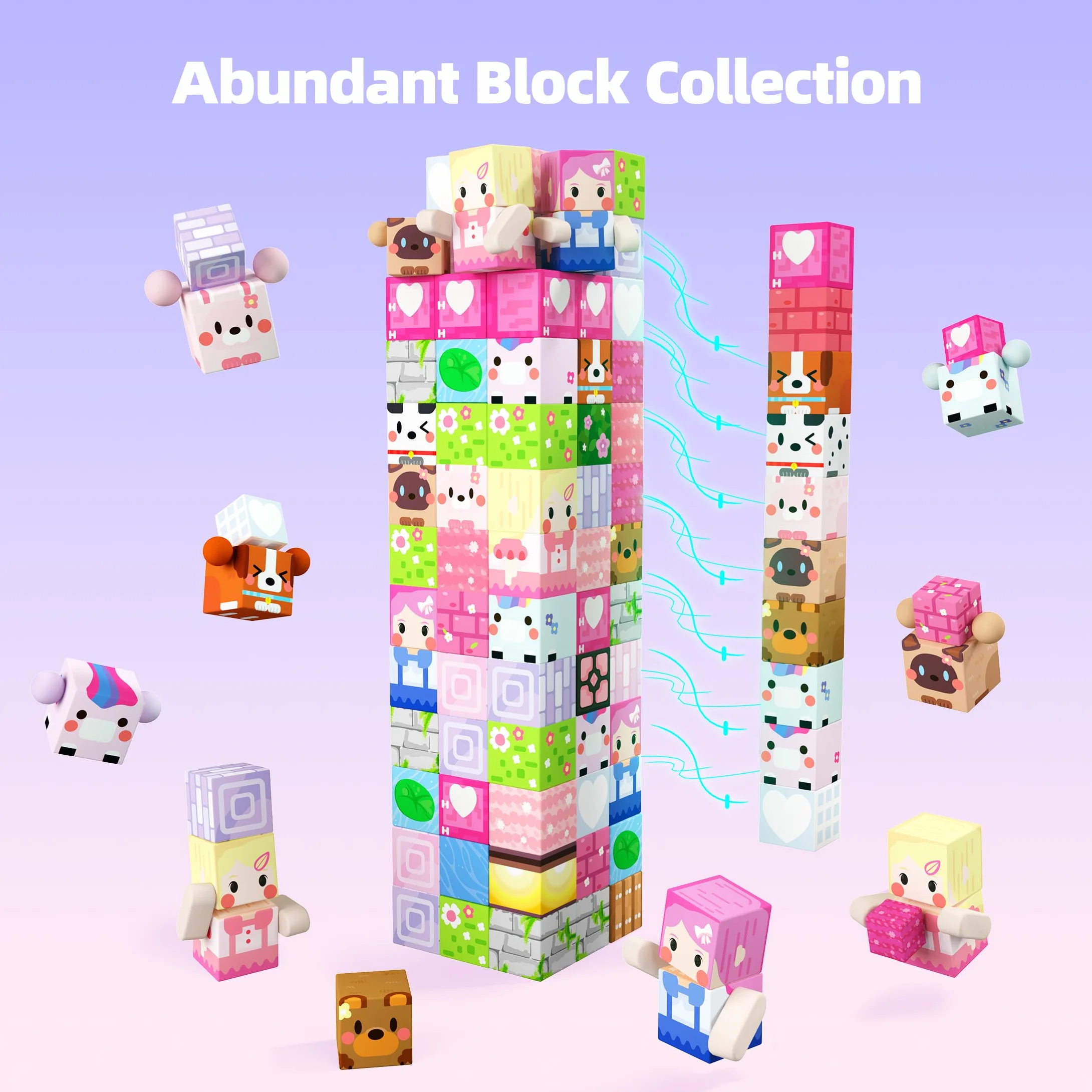 GobiDex Bloc Magnétique Enfant 100 Pièces - Jouet Éducatif Licorne pour Filles 3-10 Ans