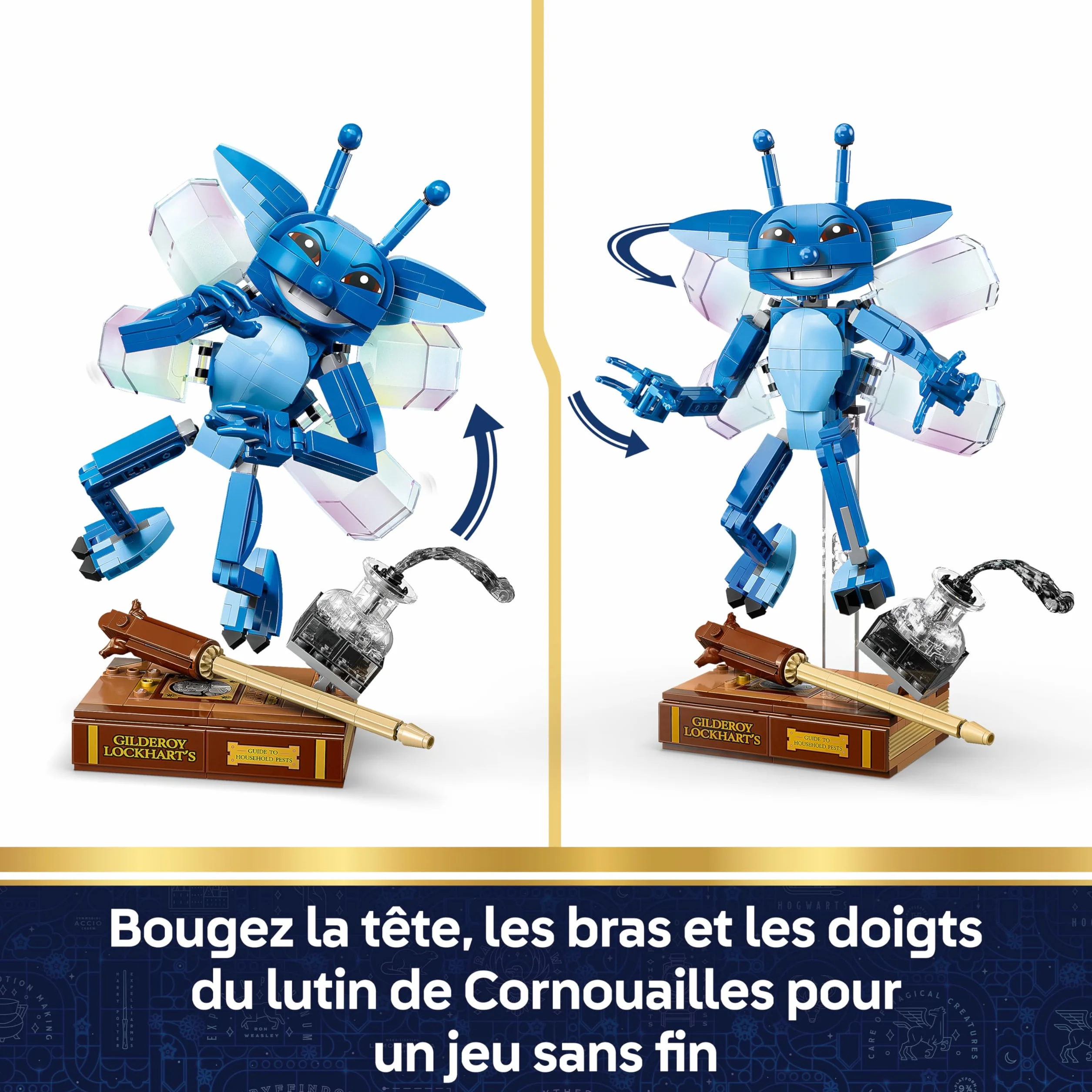 LEGO Harry Potter Le Lutin de Cornouailles Figurine Jouet 76461 avec Livre Baguette Gilderoy Lockhart
