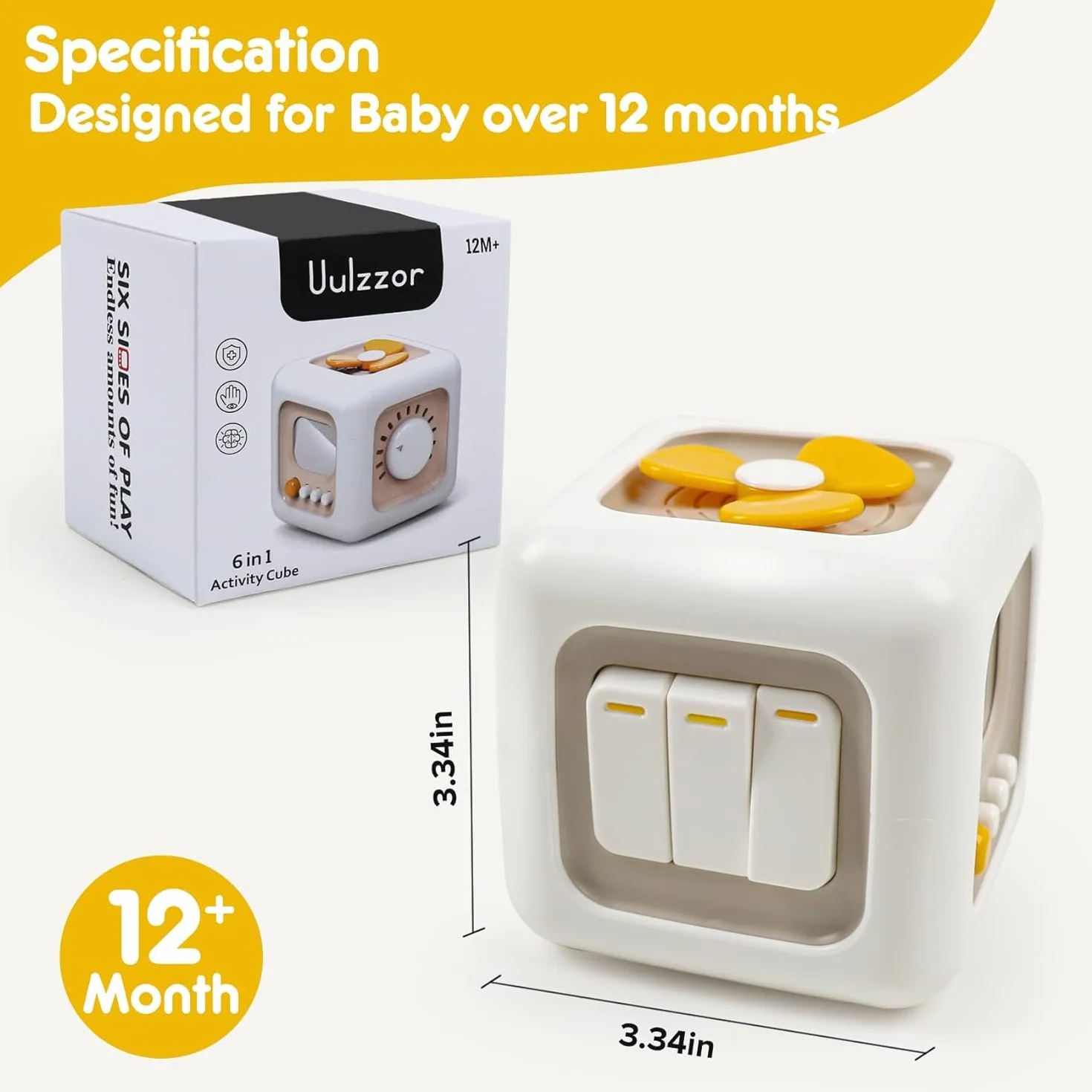 Zikenis Jouets Montessori 6 en 1 Cubes éducatifs pour bébés 1-3 Ans