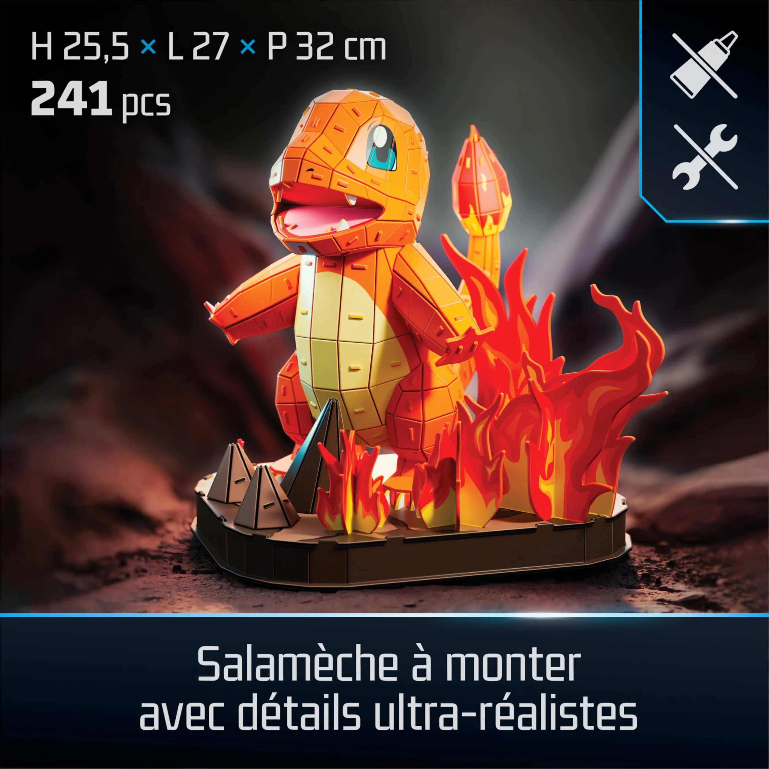 4D Build Puzzle 3D Pokémon Maquette Salamèche 241 Pièces Jeu De Construction Adulte Enfant 12 Ans Et +