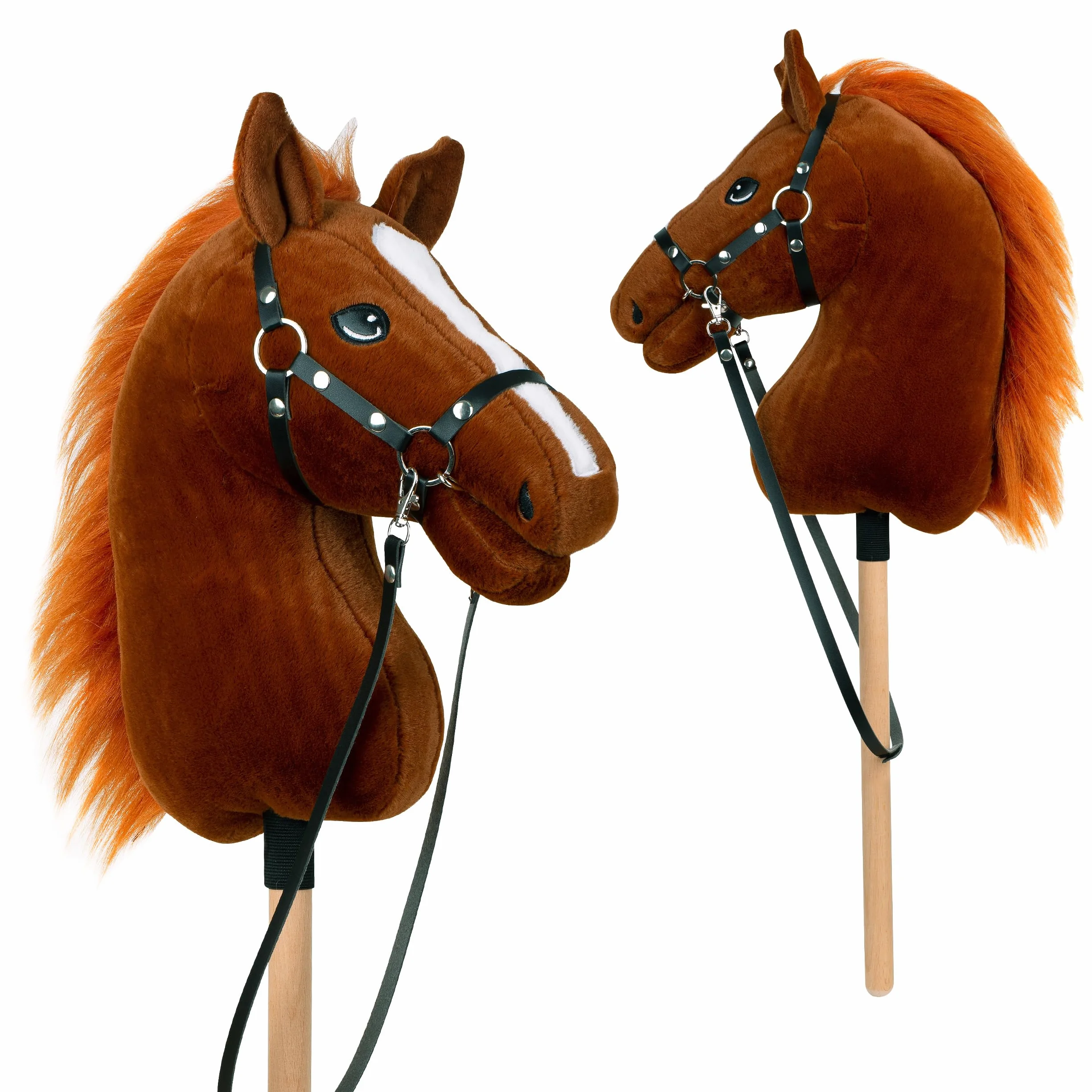 Pink Papaya Hobby Horse Cheval à Bâton avec Licol et Bride pour Enfants