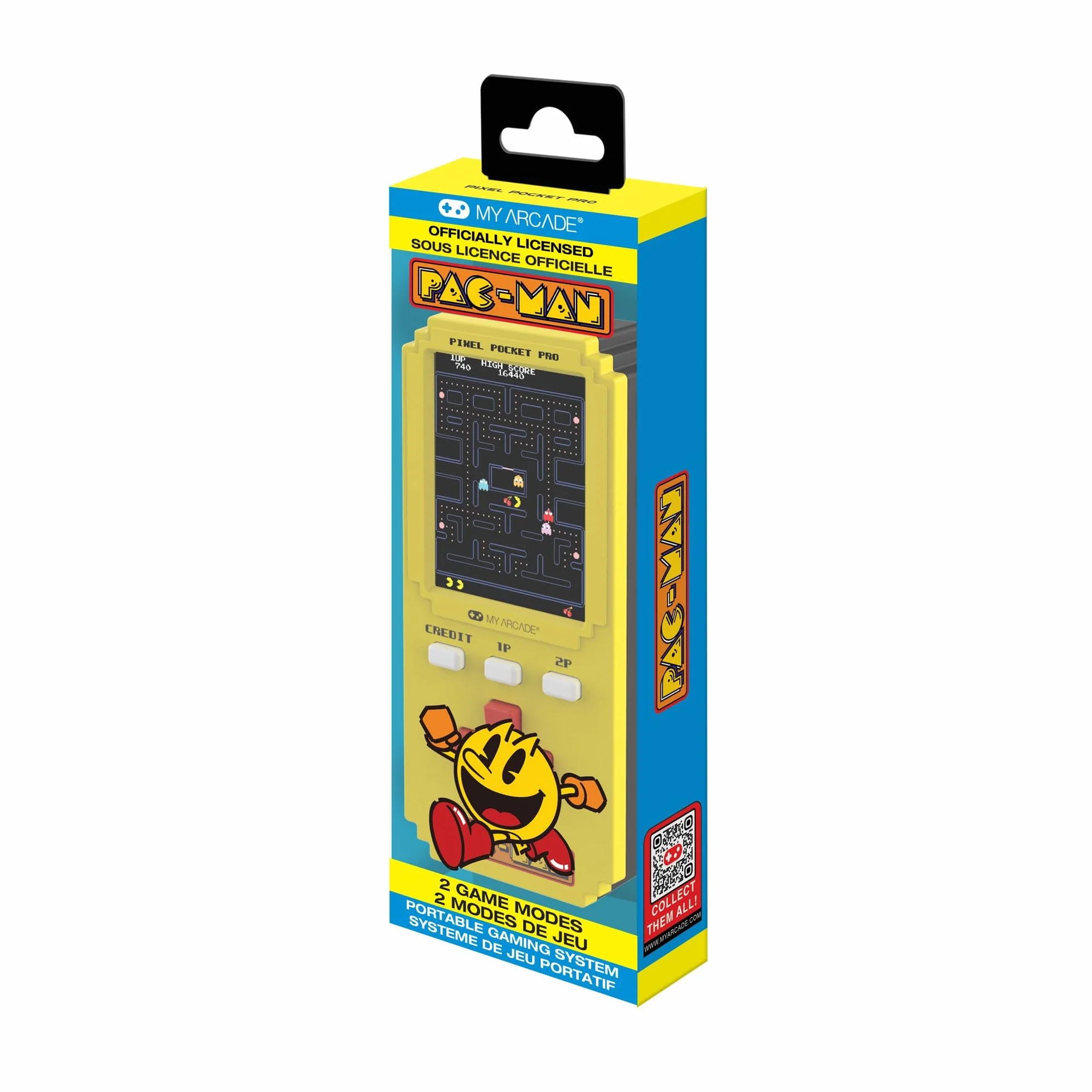 Pac-Man Pixel Player : jeu vidéo portable sous licence officielle, porte-clés d'arcade