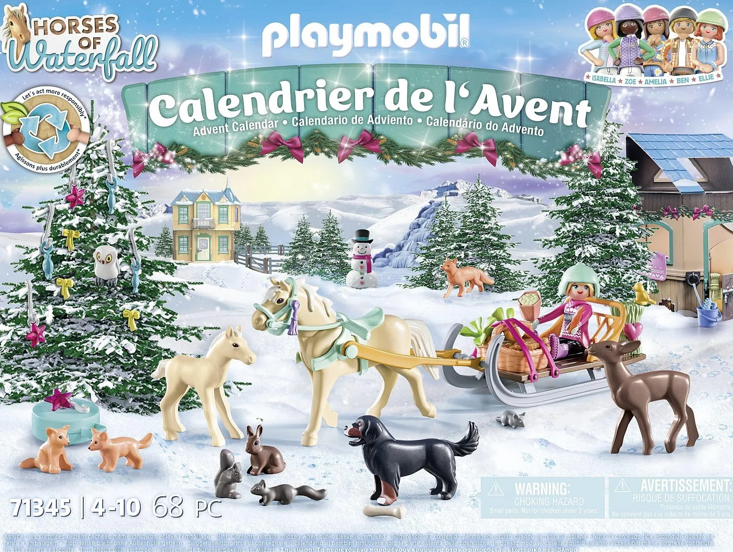 PLAYMOBIL 71345 Calendrier de l'Avent Équestre Horses of Waterfall 24 Surprises Jouet Enfants 4 Ans