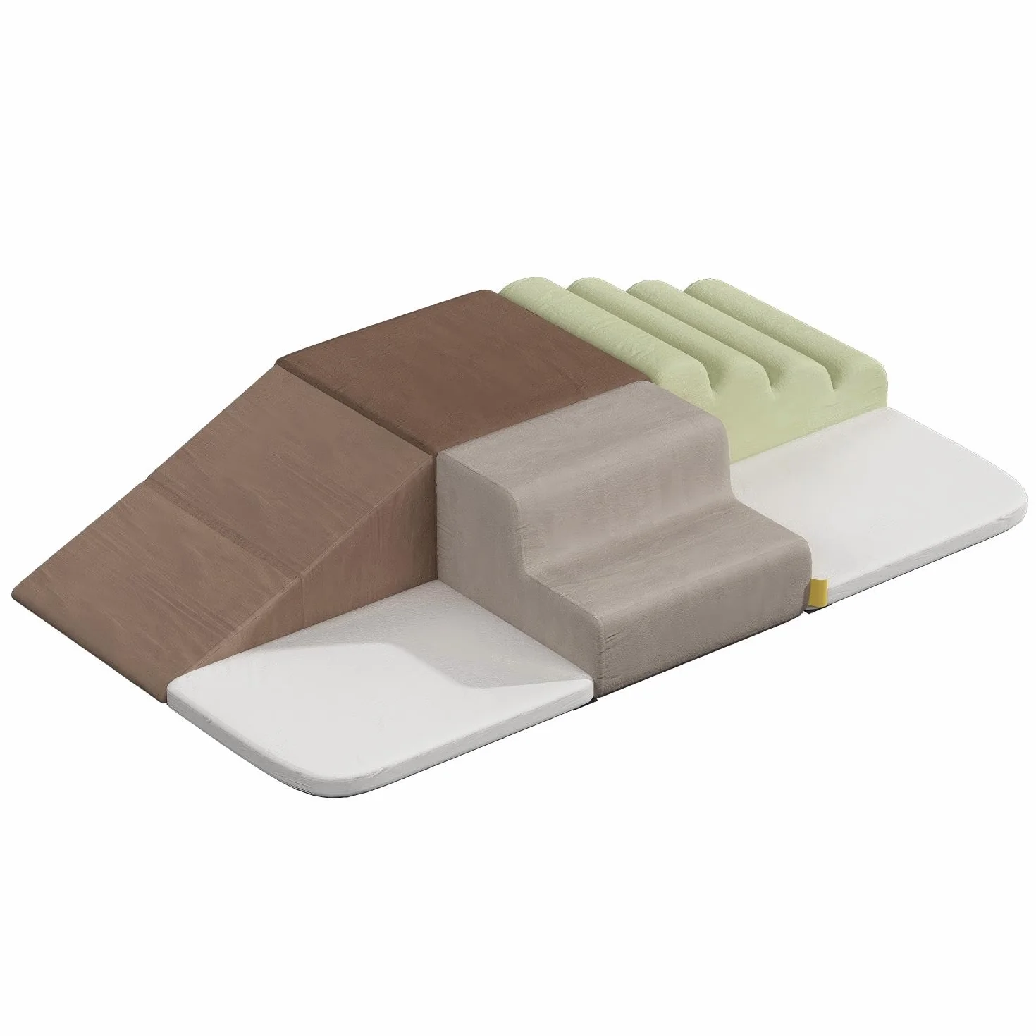 BanaSuper Jeu de Motricité Enfant Parcours Motricité Blocs Mousse Éducatifs avec Velcro Structure d'escalade Antidérapante Gris