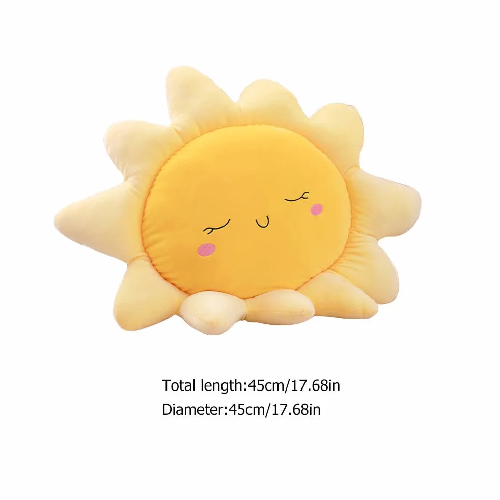 Oreiller Peluche Soleil Créatif 40x40x10cm Coussin Doux Enfants Décoration Chambre