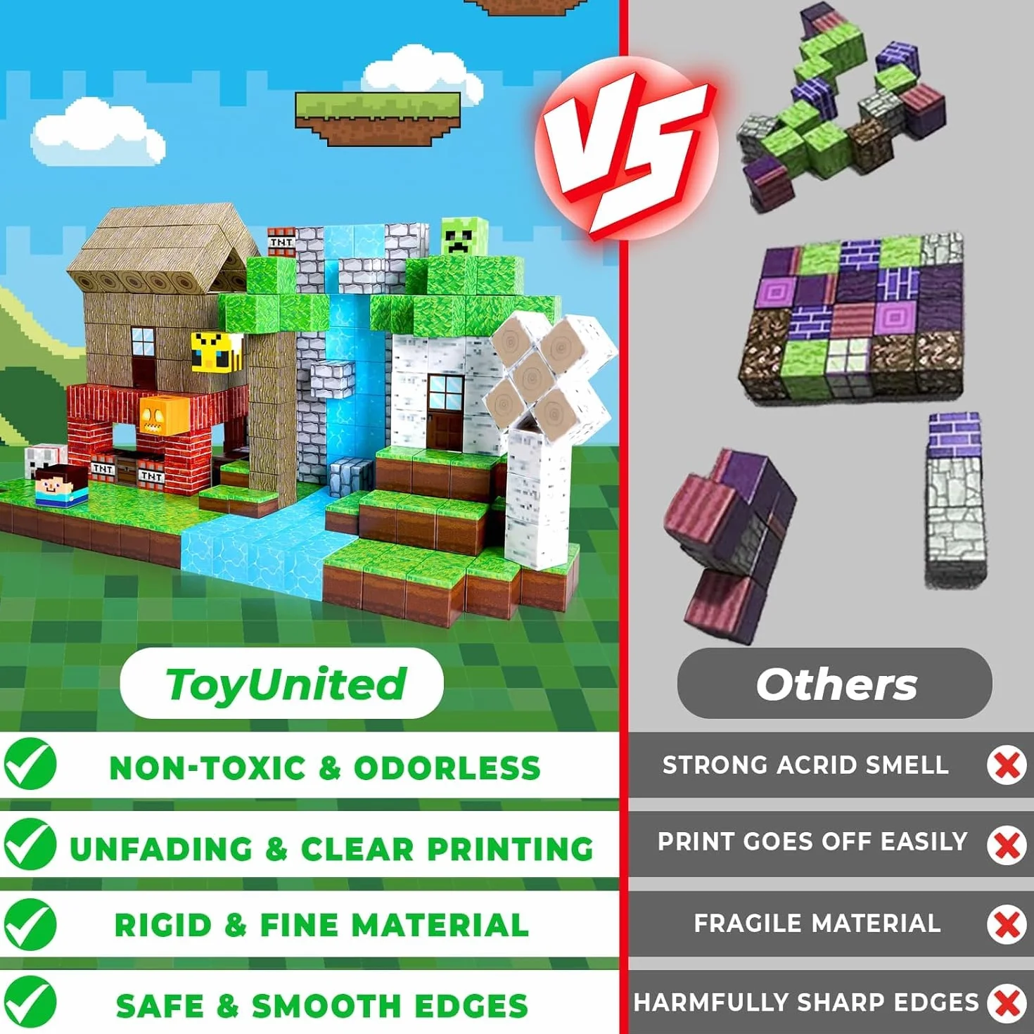 ToyUnited Blocs de Construction Magnétiques, Ensemble pour Enfants 3-9 Ans, Cadeau Pâques Anniversaire