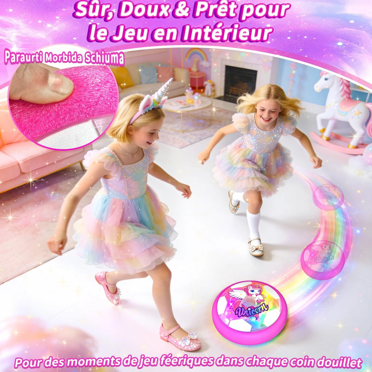 Licorne Ballon de Foot LED Lumière Jouet Fille 3-12 Ans Cadeau Anniversaire Noël