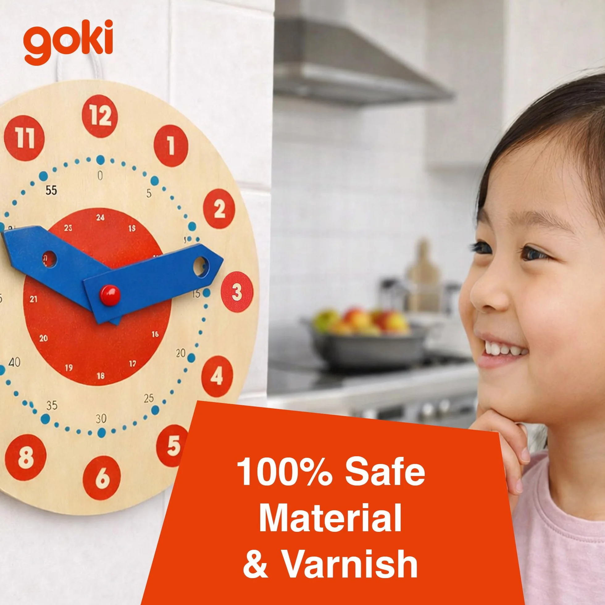 Horloge Apprentissage Goki 58980 Petite Brun