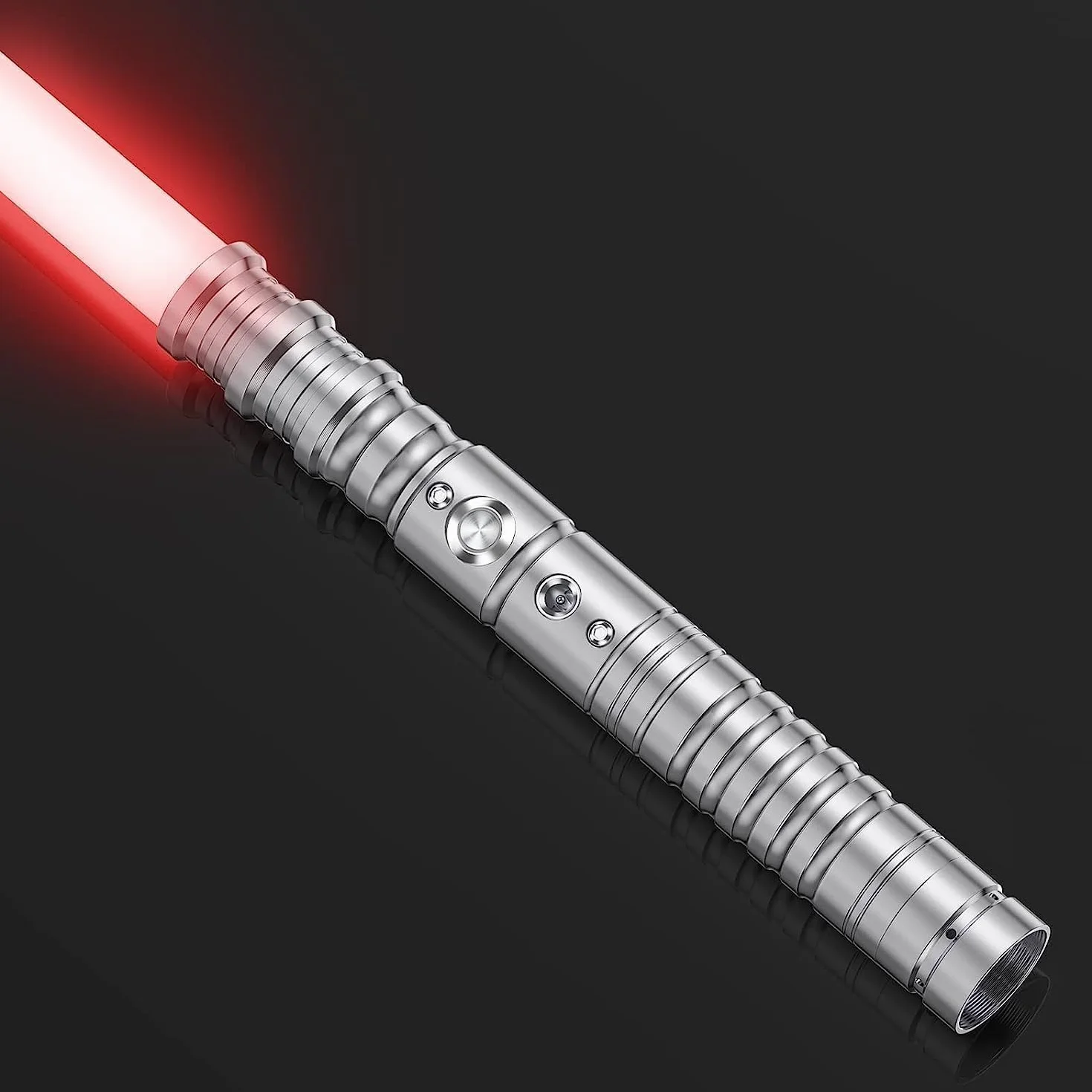 Sabre Laser RVB 10 Couleurs 3 Voix LED Lumineux 63 cm Argent Cosplay Accessoires