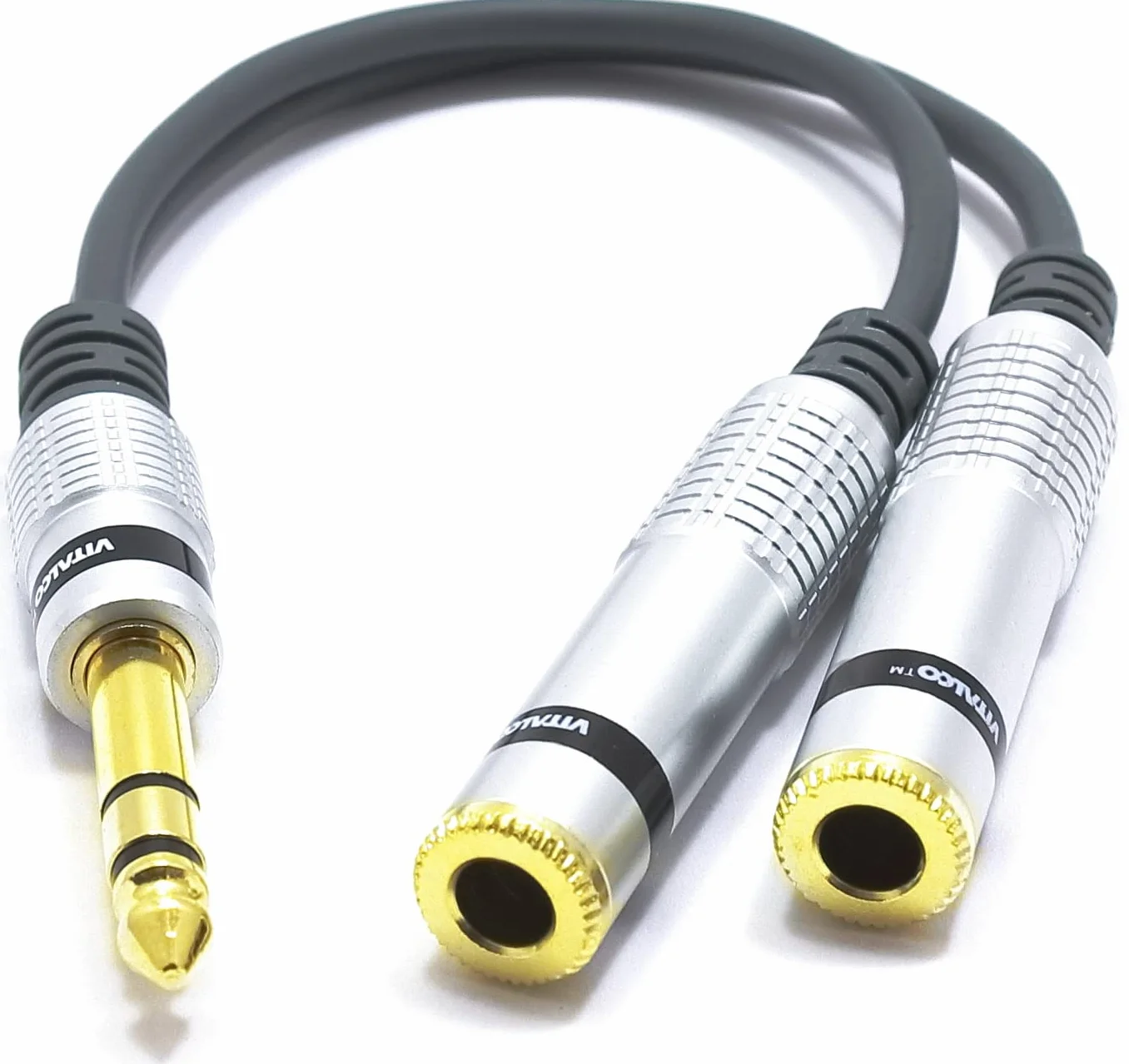 Adaptateur Jack 6,35mm Stéréo mâle vers 2X Jack TRS Femelle Câble Y Splitter 15cm