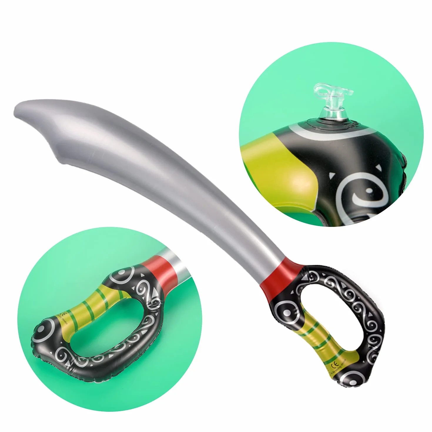 Lot de 3 épées de pirates gonflables 60 cm - Accessoires de fête et cosplay