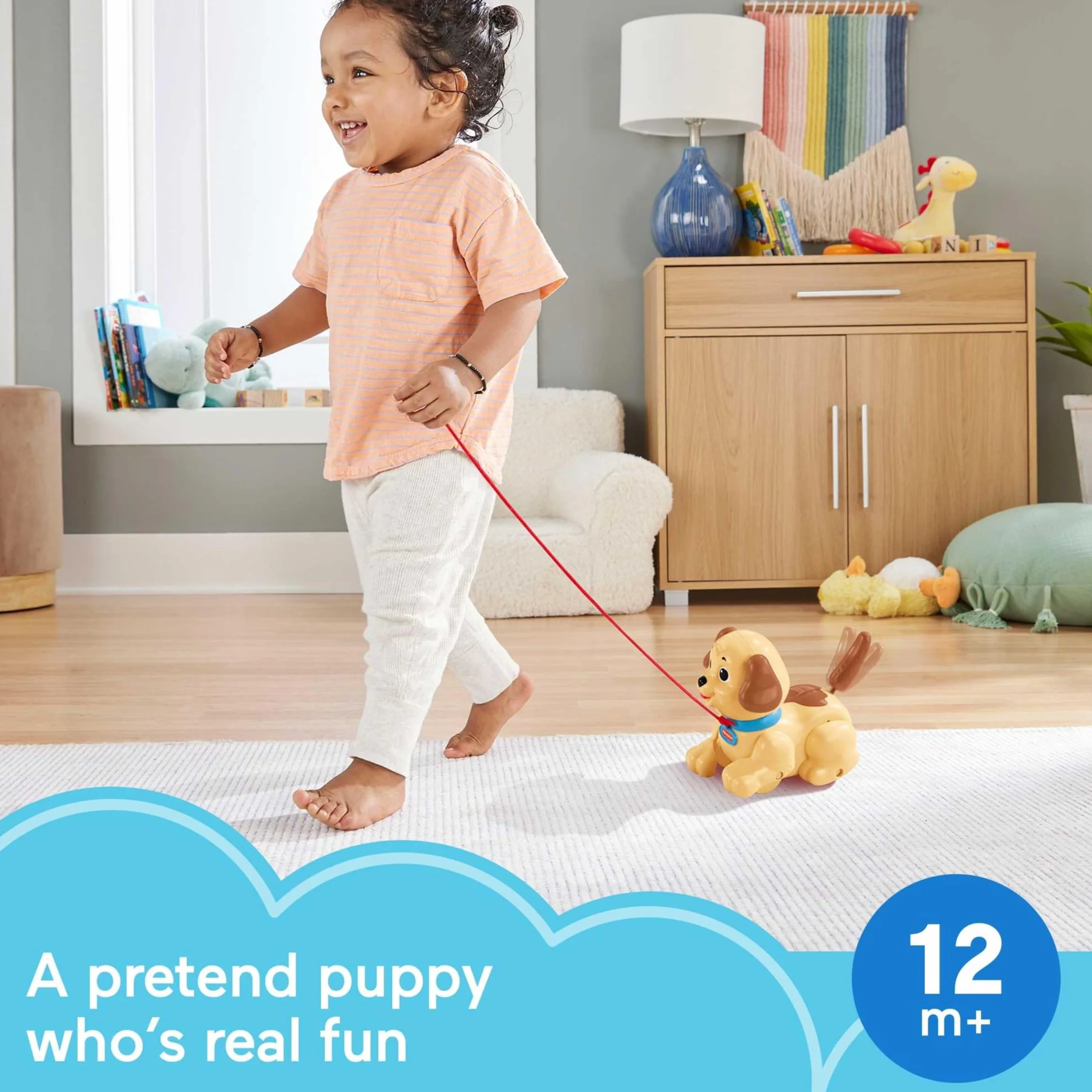 Fisher-Price Petit Snoopy Jouet Chien à Tirer bébé pour Encourager l'enfant à Marcher 12 Mois et Plus