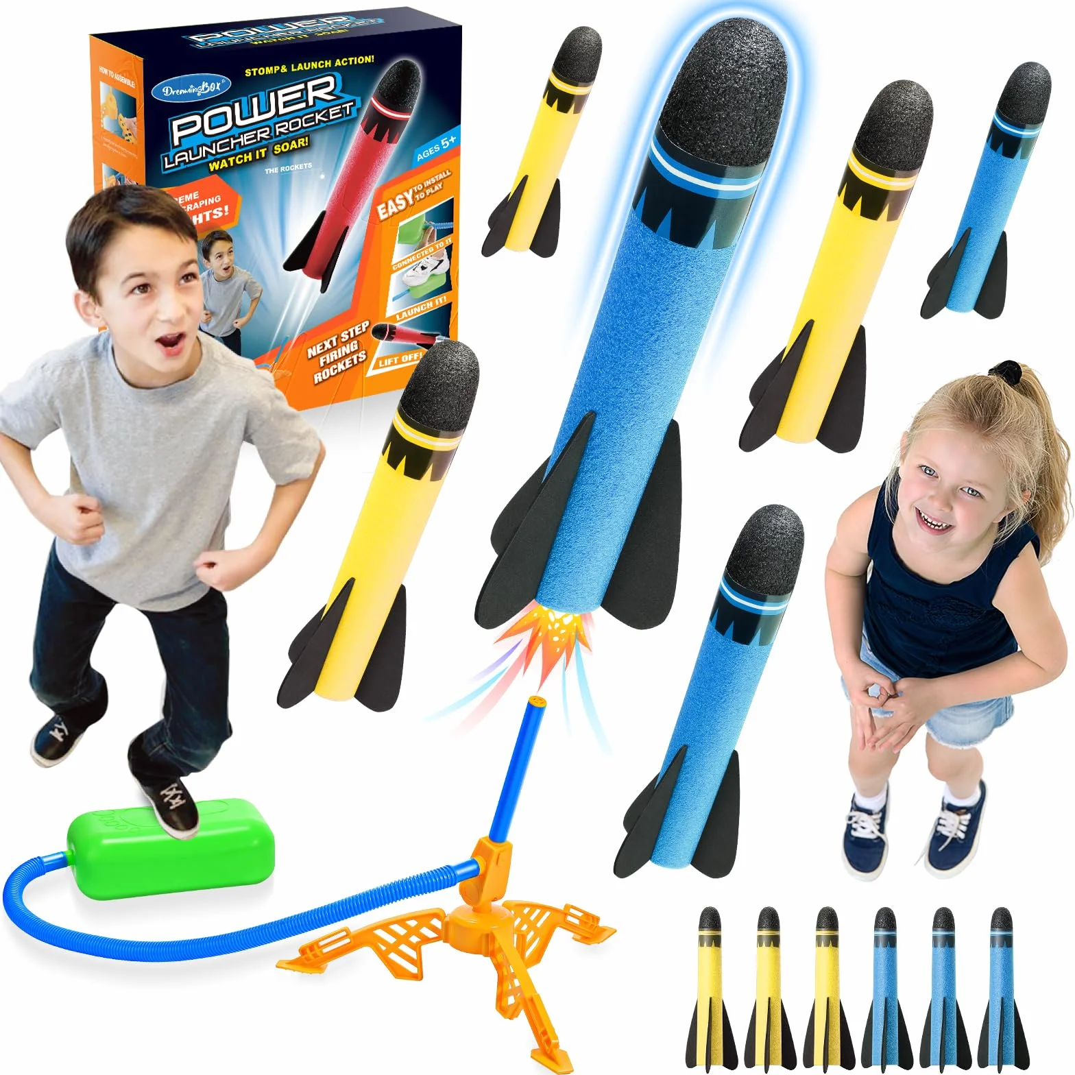 DejaNard Fusée Plastique Kit Pédale Pression Jouets D'extérieur Volants pour Enfants