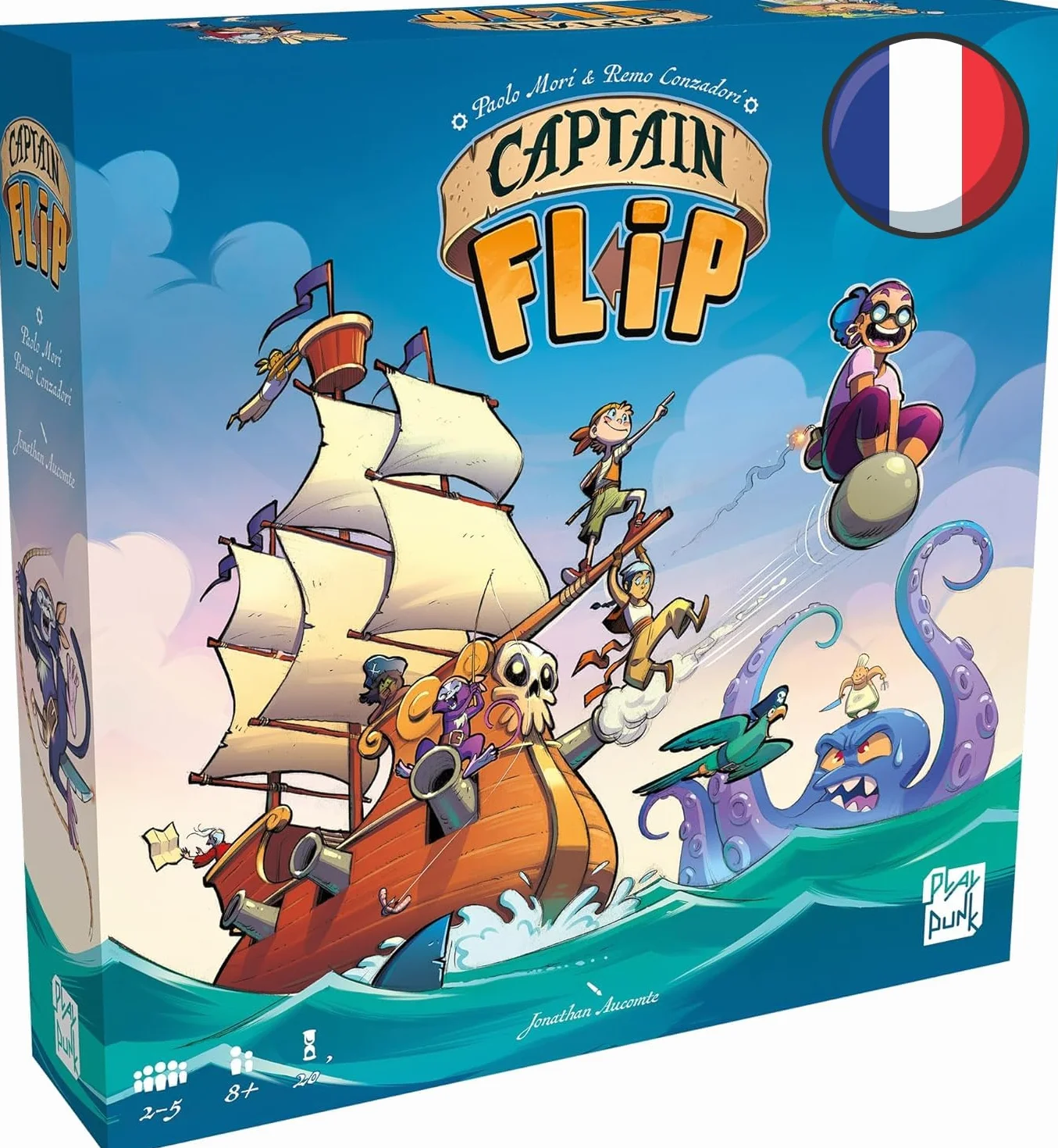 Asmodee Captain Flip Jeu de Société Stratégique Adultes Enfants dès 8 Ans 2 à 5 Joueurs Version Française