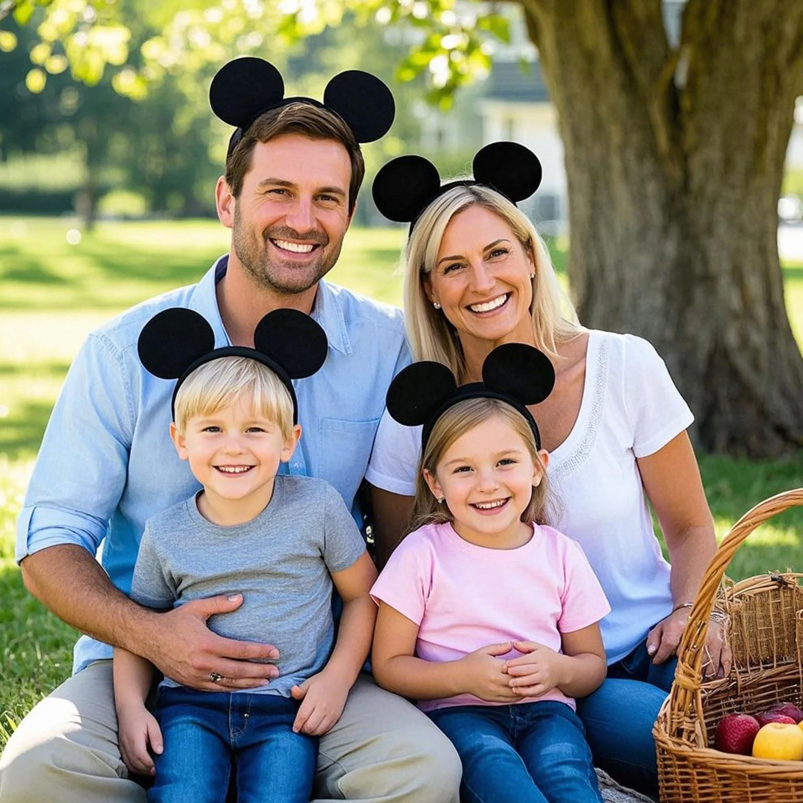 Lot de 6 serre-têtes oreilles de souris noires pour adultes et enfants, accessoires de fête