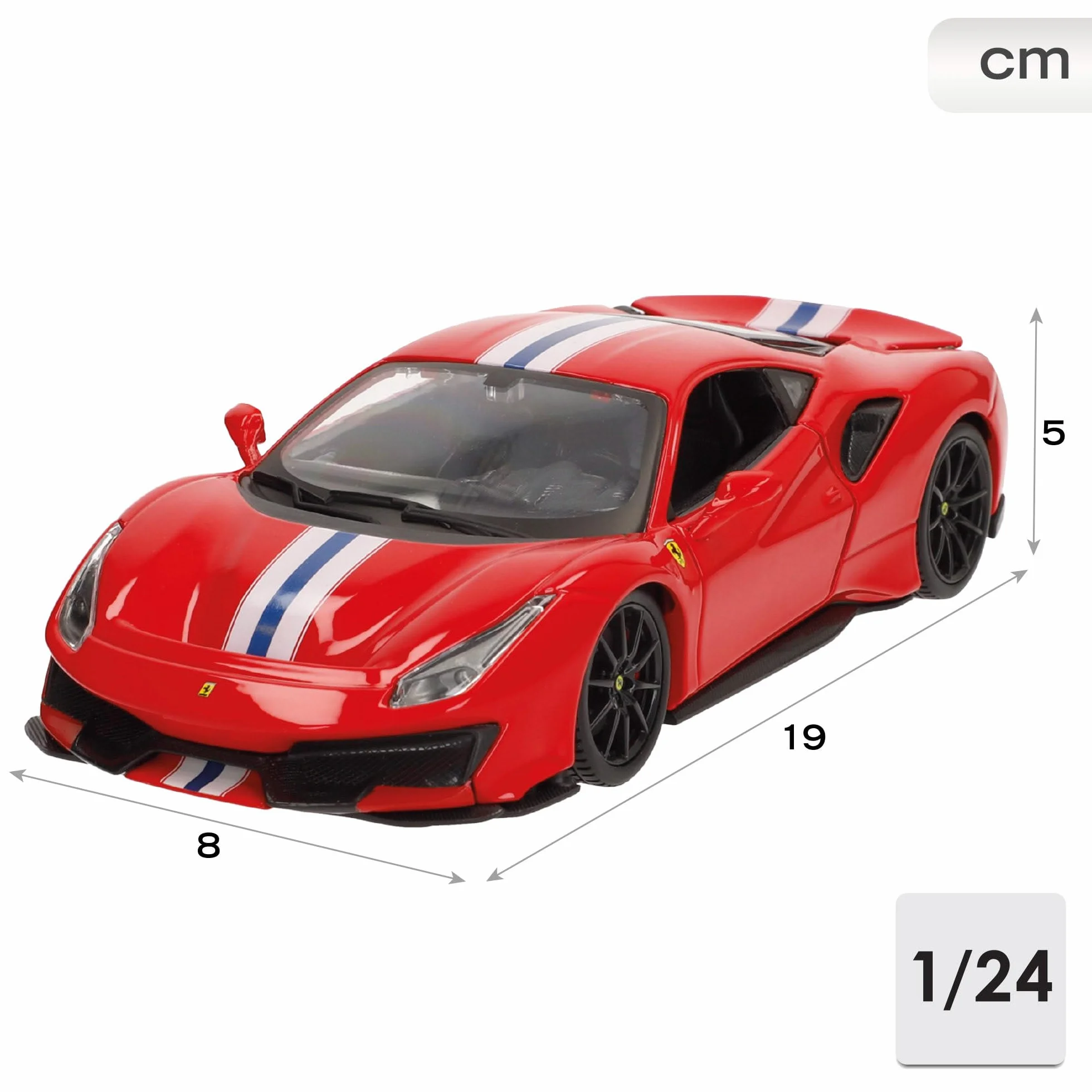 Bburago 1:24 Ferrari 488 Pista R&P Voiture Couleurs Assorties