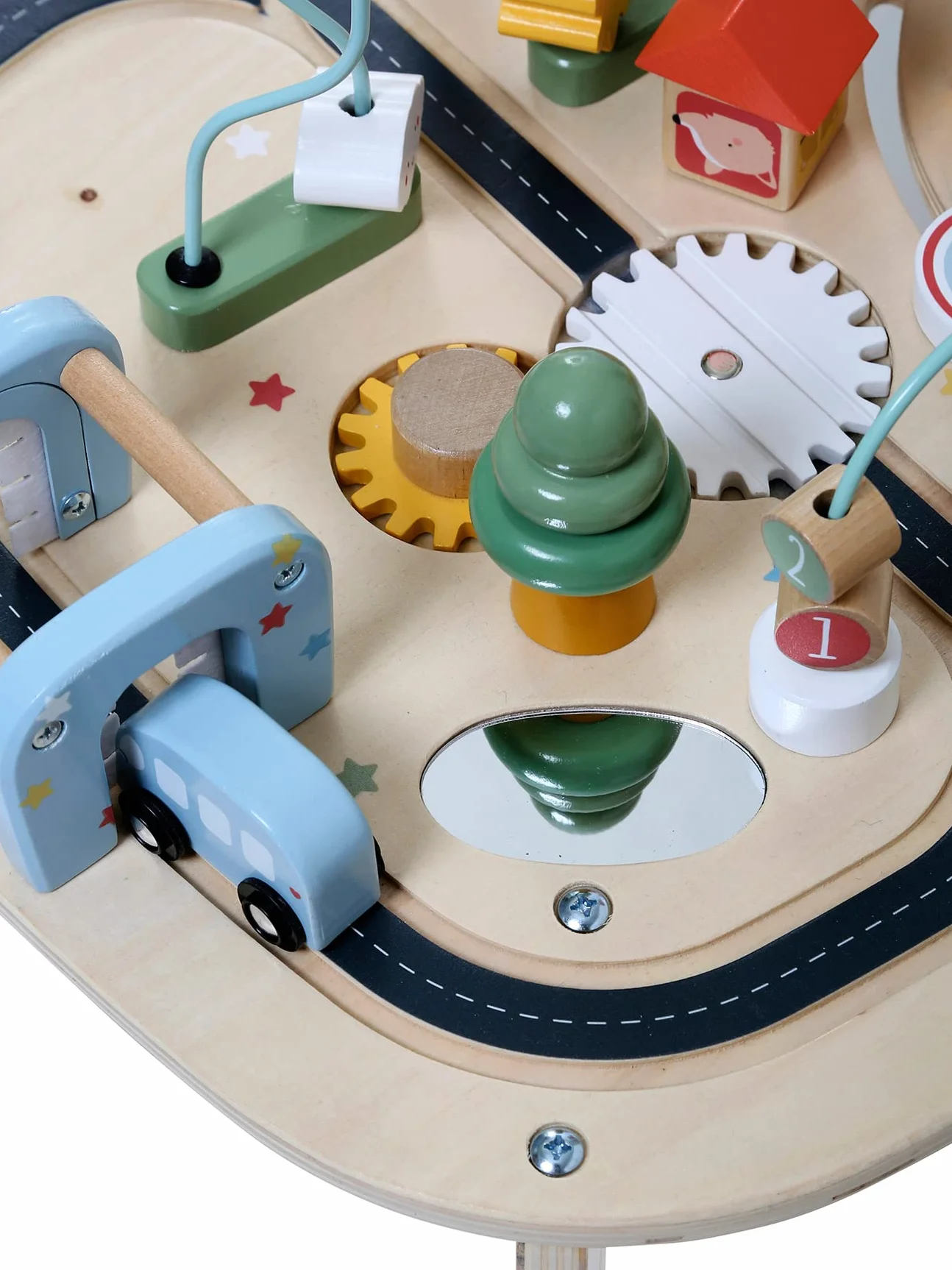 VERTBAUDET Table d'activités Circuit de Voitures en Bois Beige TU