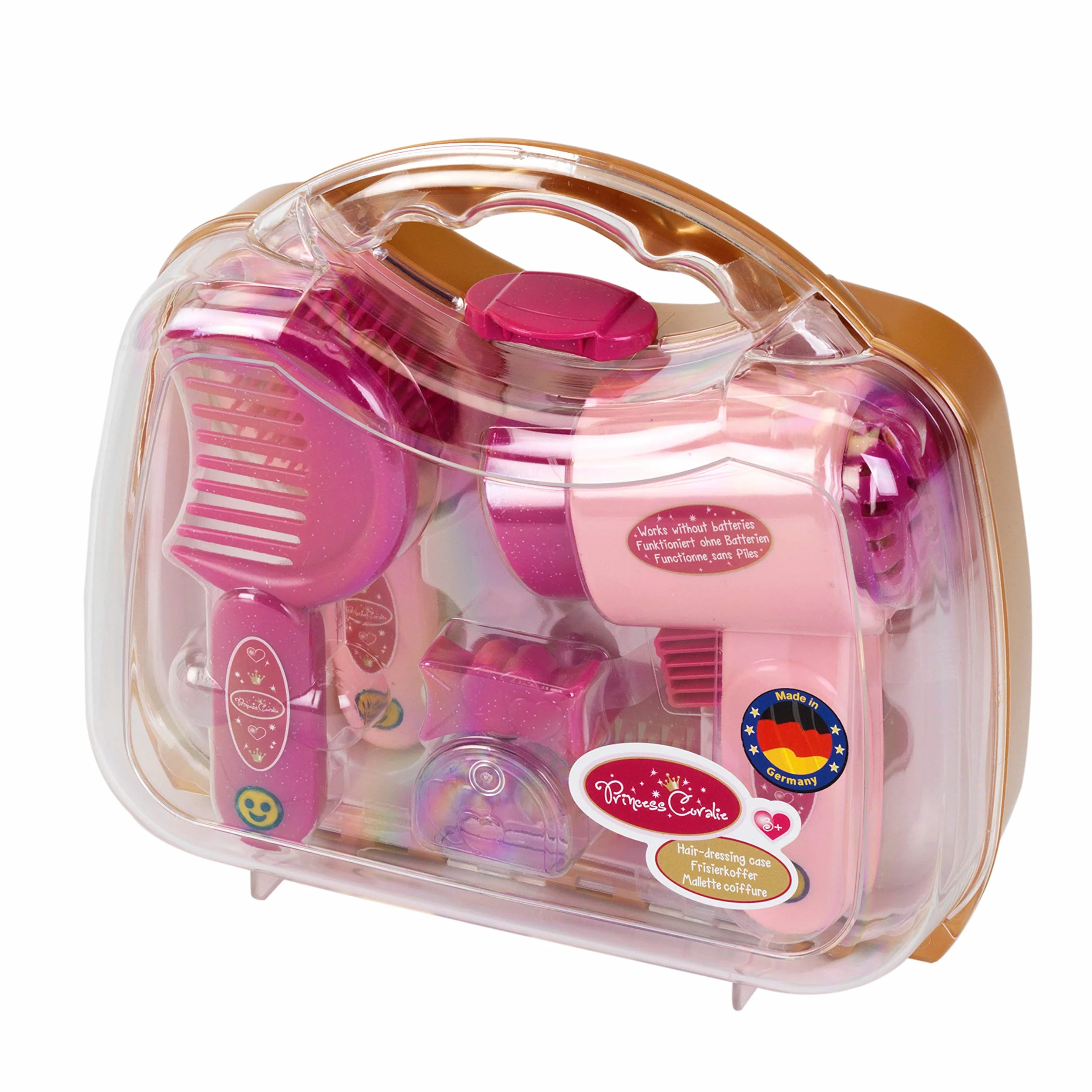 Theo Klein 5273 Mallette Coiffure Princess Coralie avec sèche-Cheveux mécanique pour Enfants dès 3 Ans