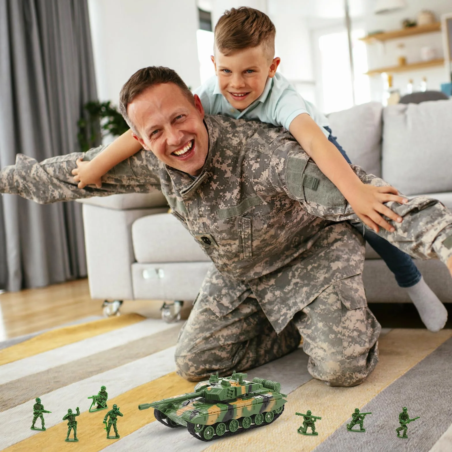 Toyvian Jouet Tank Militaire Enfant 14.5x7x5.5 cm Camouflage Léger Durable