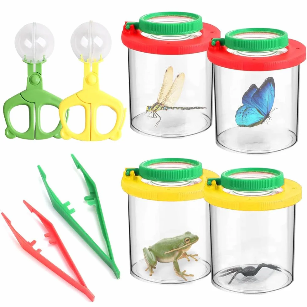 Boite à Insectes pour Enfant 12 Pièces avec Loupe Attrape Insectes et Pince à Épiler