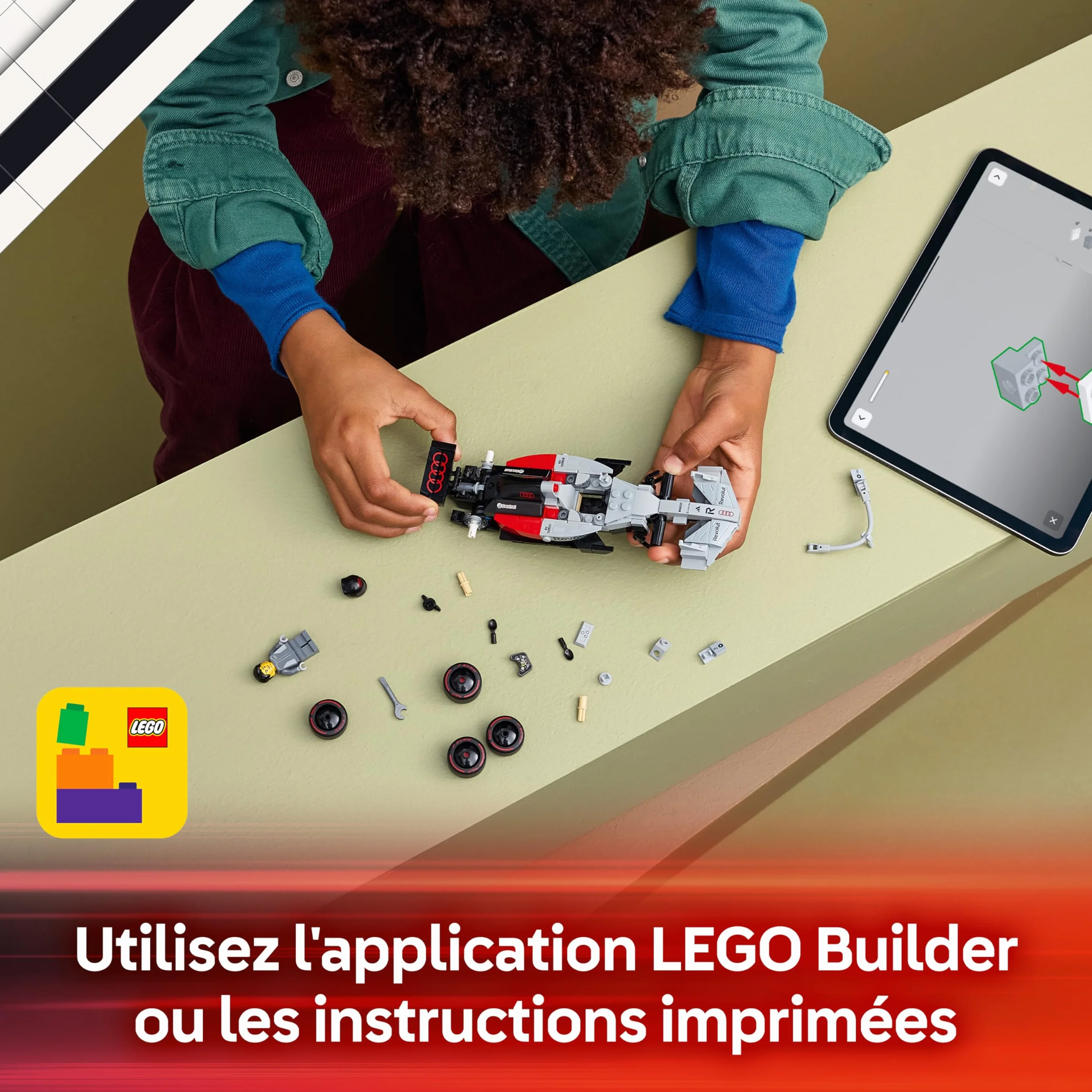 LEGO Speed Champions Audi Revolut F1 Team R26 Voiture de Course 77259 Jouet Maquette Minifigurine Pilote