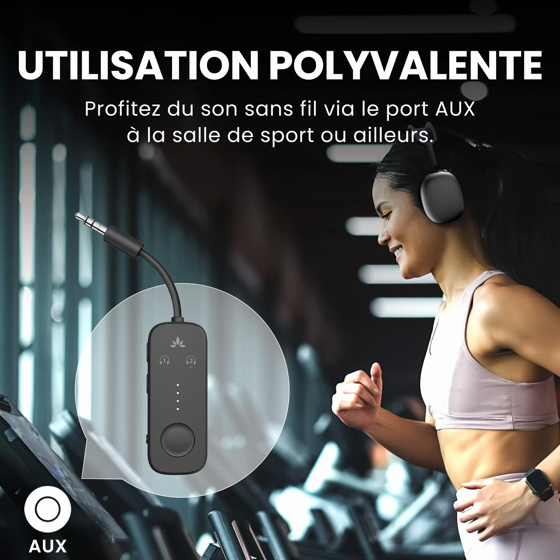 Avantree Relay Adaptateur Bluetooth 5.3 Avion Qualcomm aptX Adaptive 20H Autonomie Emetteur Audio sans Fil 3,5mm