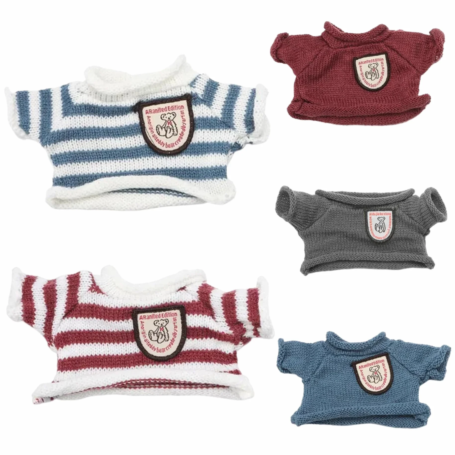 Vêtements Pull Ours en Peluche 5 pièces pour Ours 6-8 Pouces Jouet d'habillage