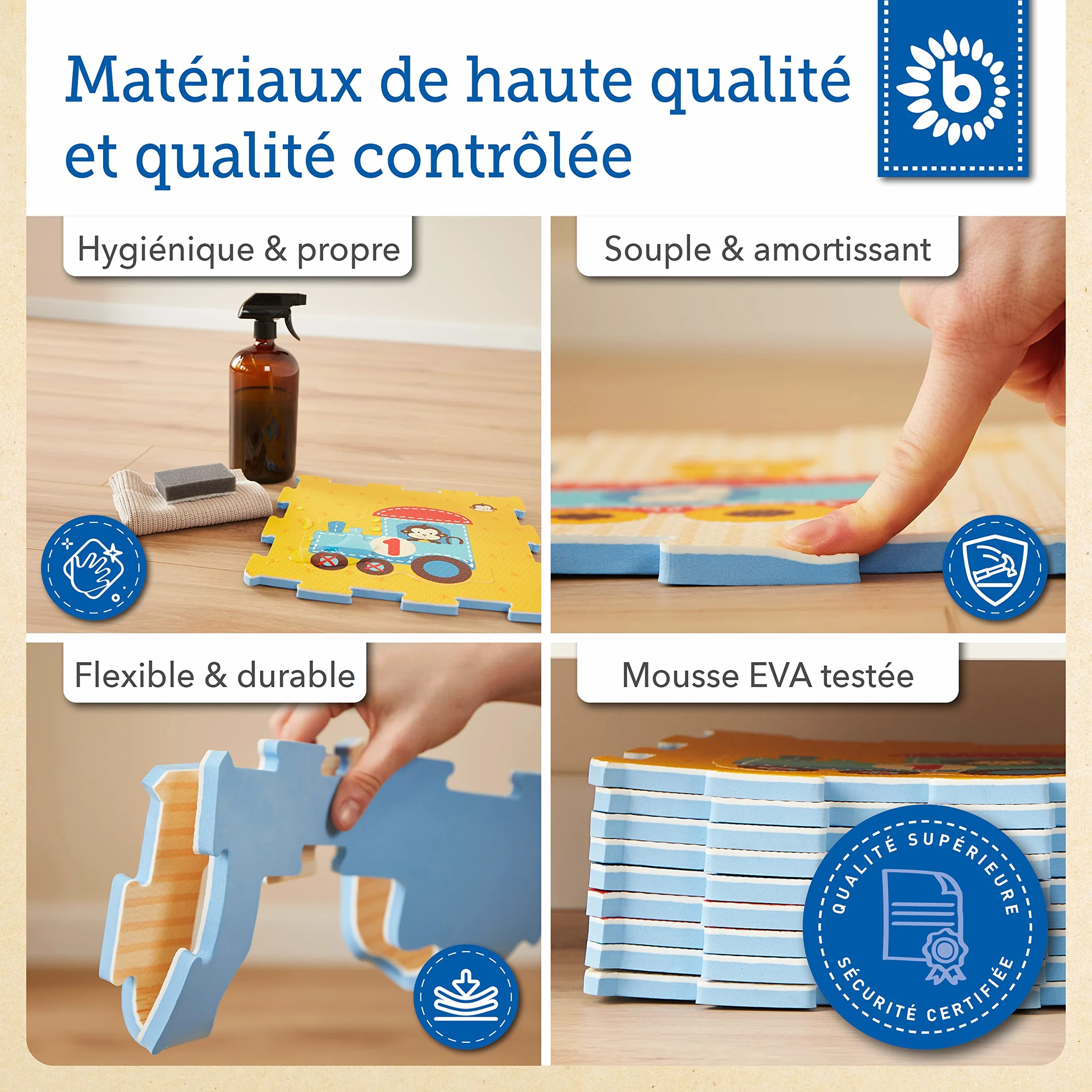 BIECO Tapis Puzzle Multicolore