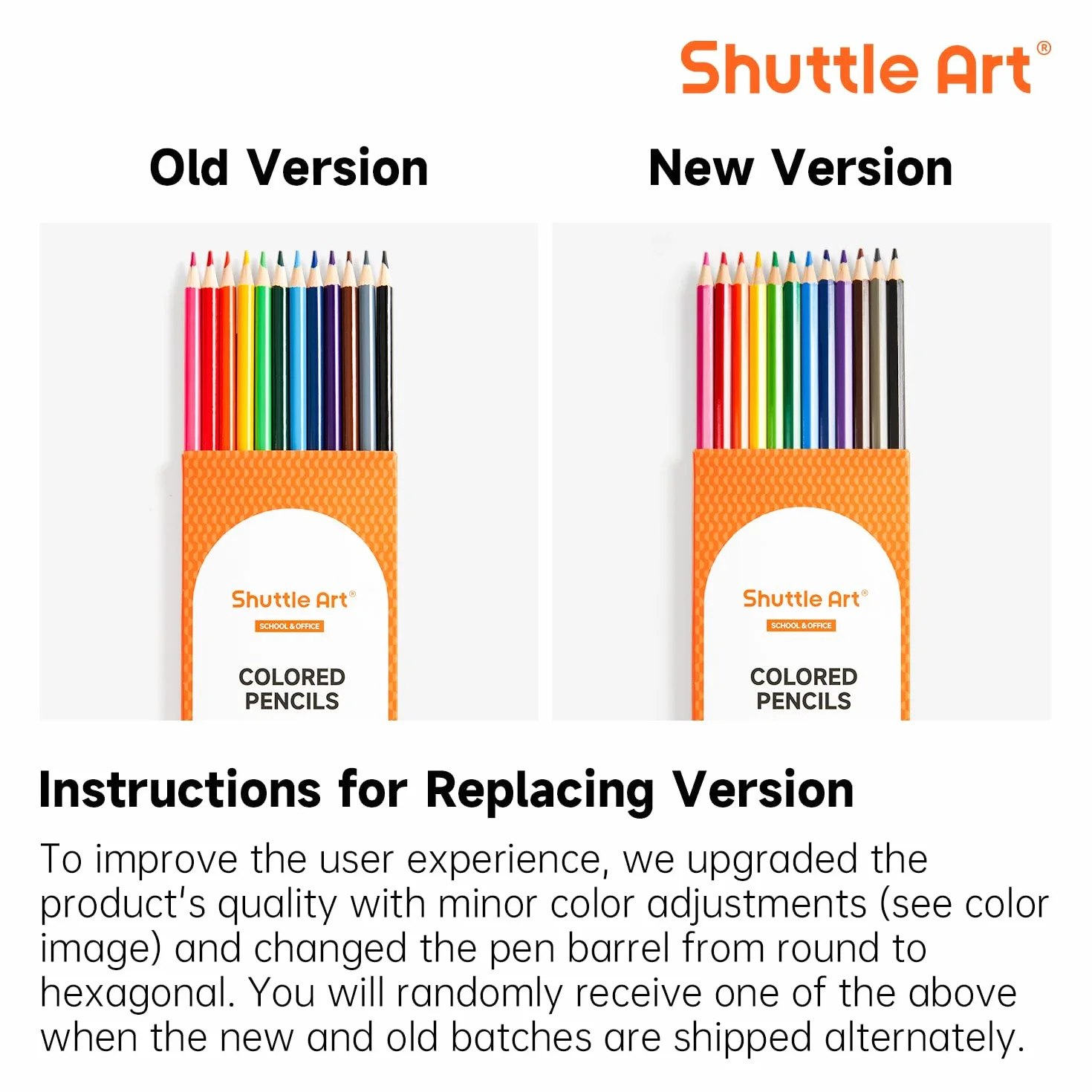 Shuttle Art 144 Crayon de Couleurs, Pack de 12, Pré-taillé, Fournitures Scolaires