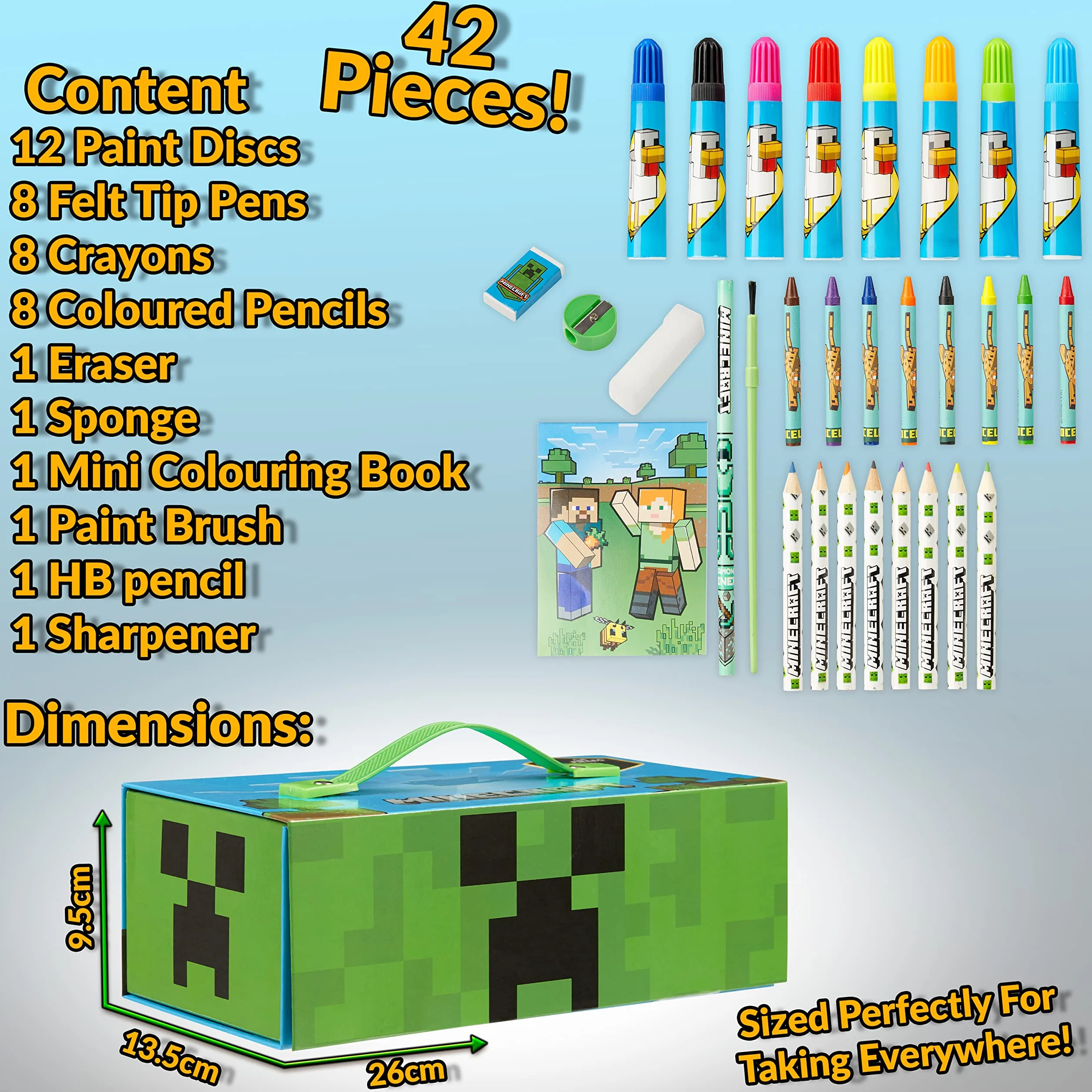 Minecraft Coloriage Enfant Malette Dessin et Peinture Garçon 40+ Pcs