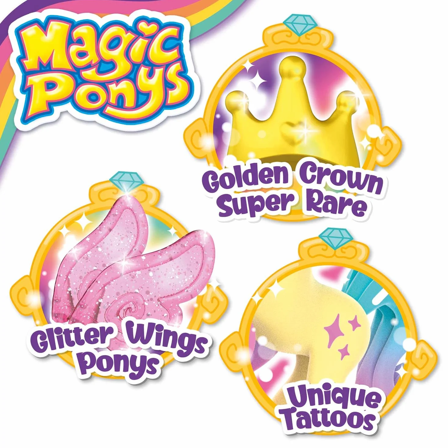 Craze Magic PONYS Figurine de Poney avec Tatouages Magiques, 18 Jouets à Collectionner pour Enfants