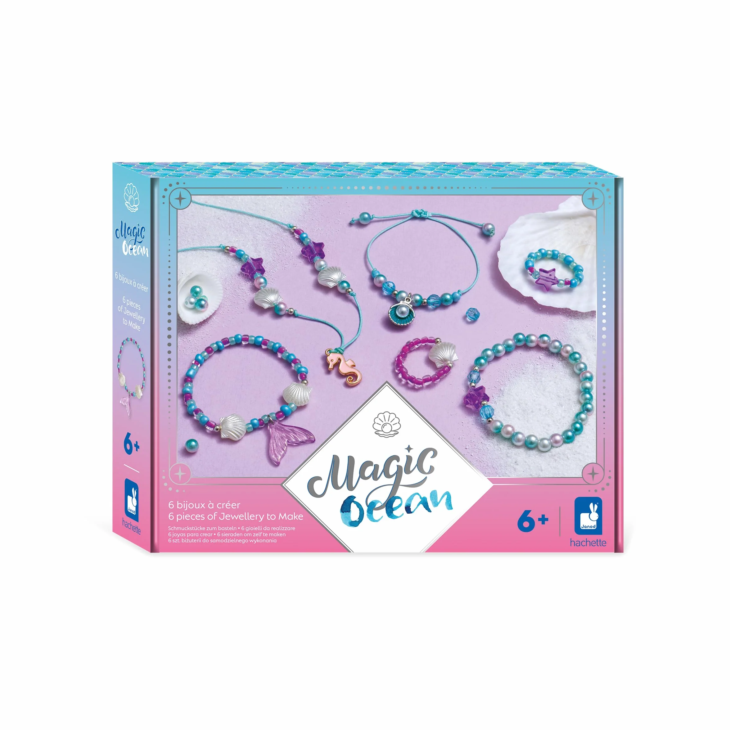 Janod Kit Loisir Créatif Enfant 6 Bijoux Sirènes Motricité Fine Concentration Dès 6 Ans