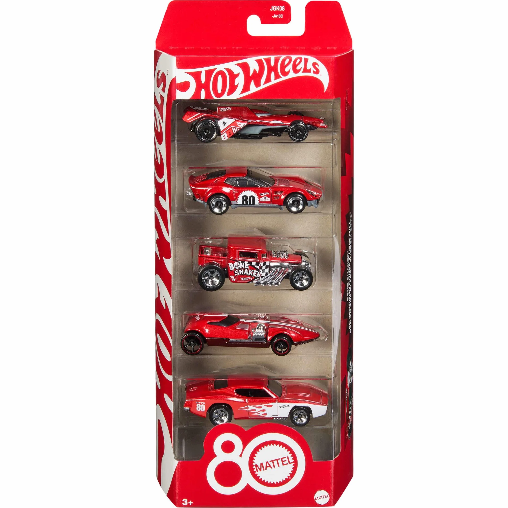Hot Wheels Mattel Coffret 5 Véhicules 80 Ans Voitures Échelle 1/64 JGK08
