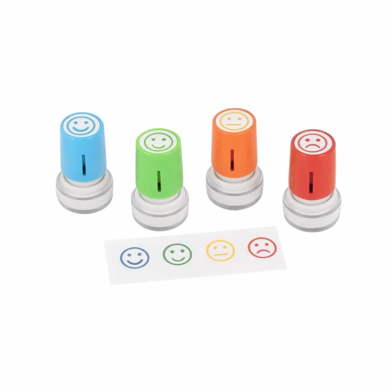 WONDAY 4 mini tampons de notation pré encrés 4000 impressions, Stamp en caoutchouc rond 10 mm