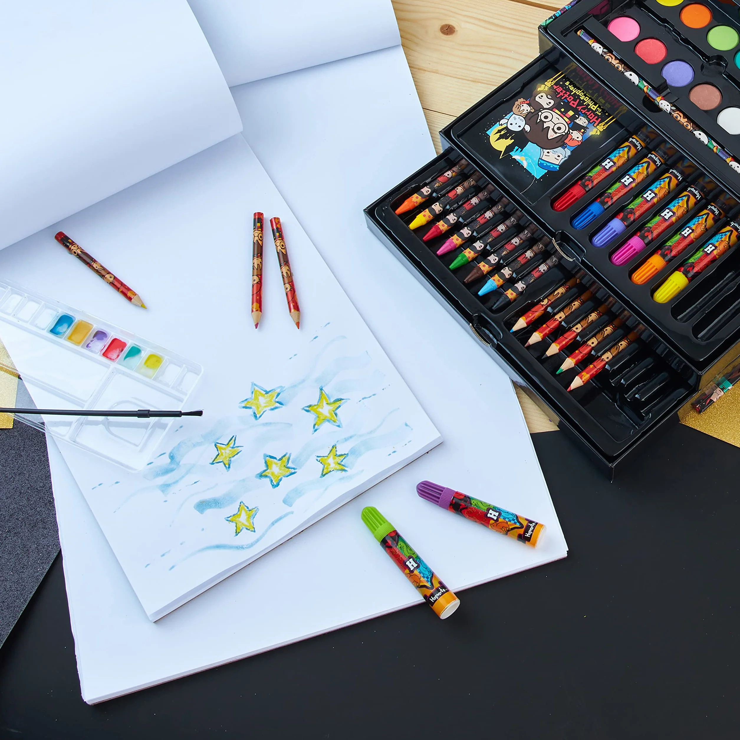 Harry Potter Malette Coloriage Enfant Coffret Dessin Feutres Crayons de Couleur Cadeau