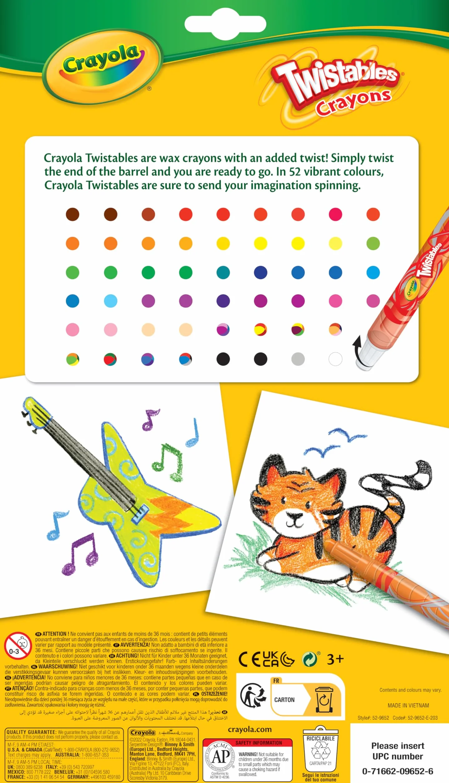 CRAYOLA TWISTABLES Crayons torsadés Multicolore 52 Count