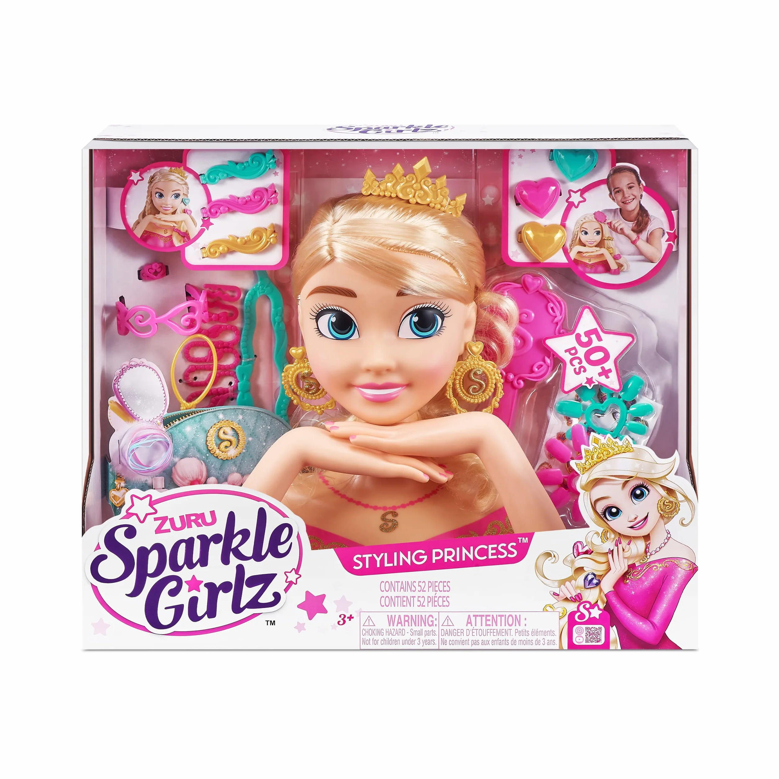 ZURU Sparkle Girlz Tête à coiffer Nail Art coiffage pour Ongles 3 ans et plus