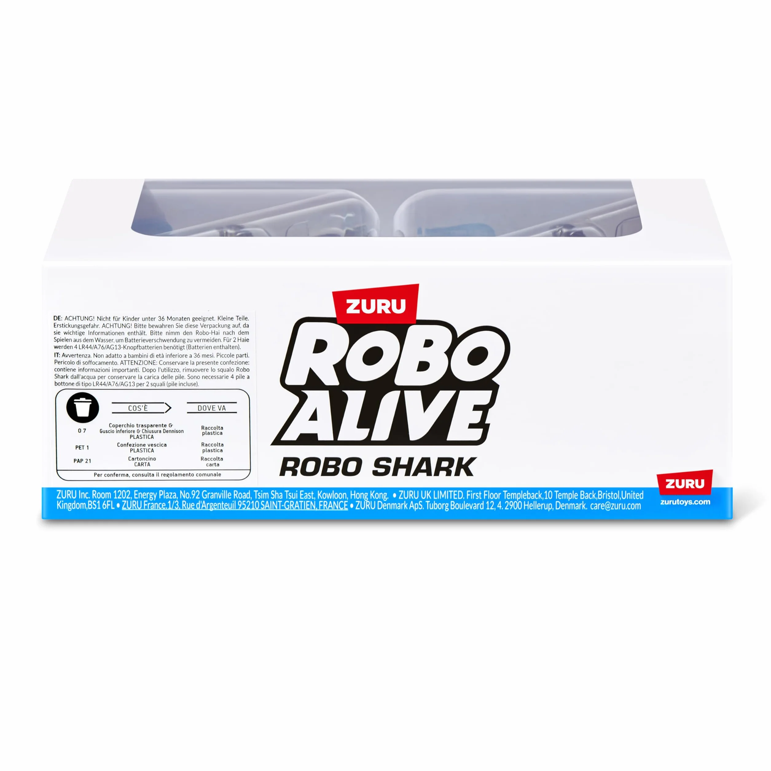 ZURU Robo Alive Requin Activé par l'eau Gris Lot de 2 Jouet de Bain Robotique Réaliste