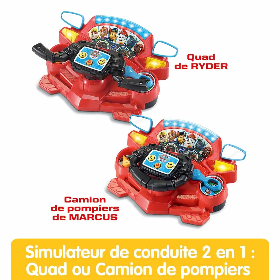 VTech Pat' Patrouille Mission Pilote 2 en 1 Simulateur de Conduite Cadeau Enfant 3-7 Ans Français