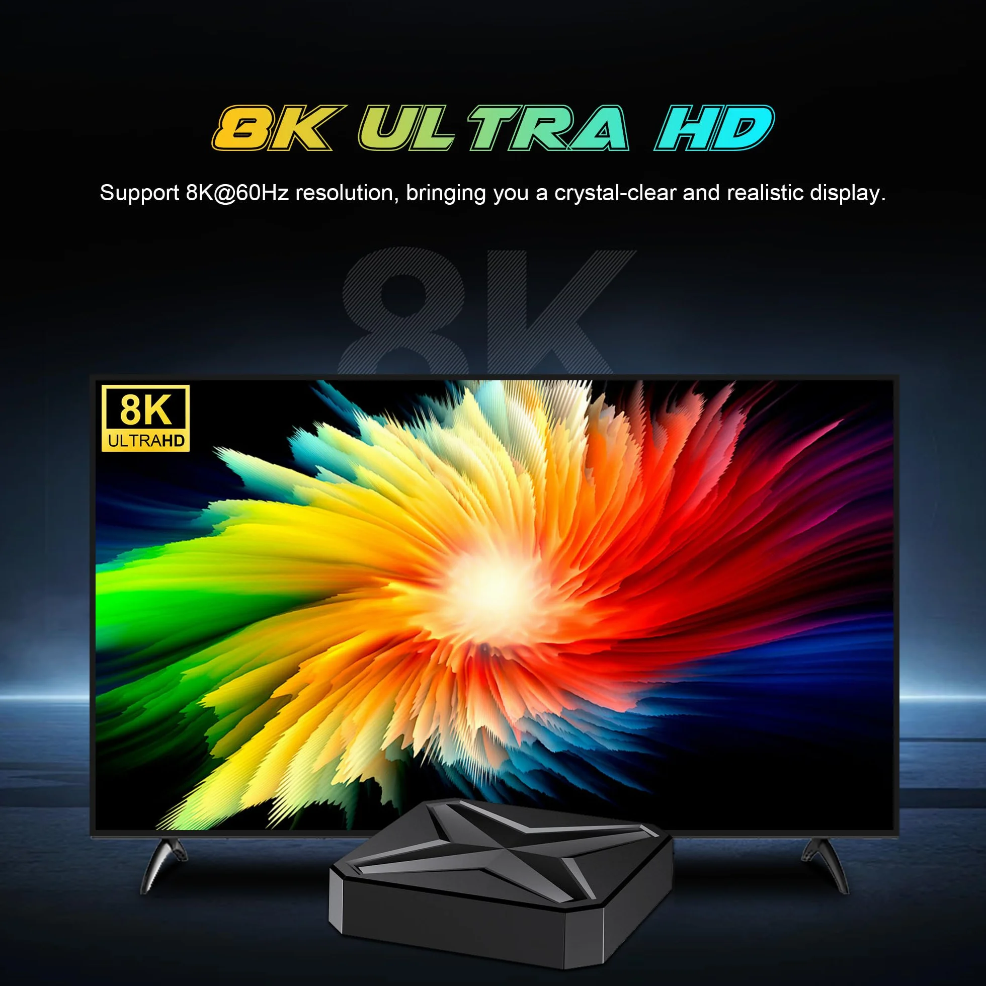 Android 14 TV Box 8K Ultra HD 2GB RAM 16GB ROM RK3518 Quad Core A53 Mali 450 MP2 WiFi 6 BT 5.4