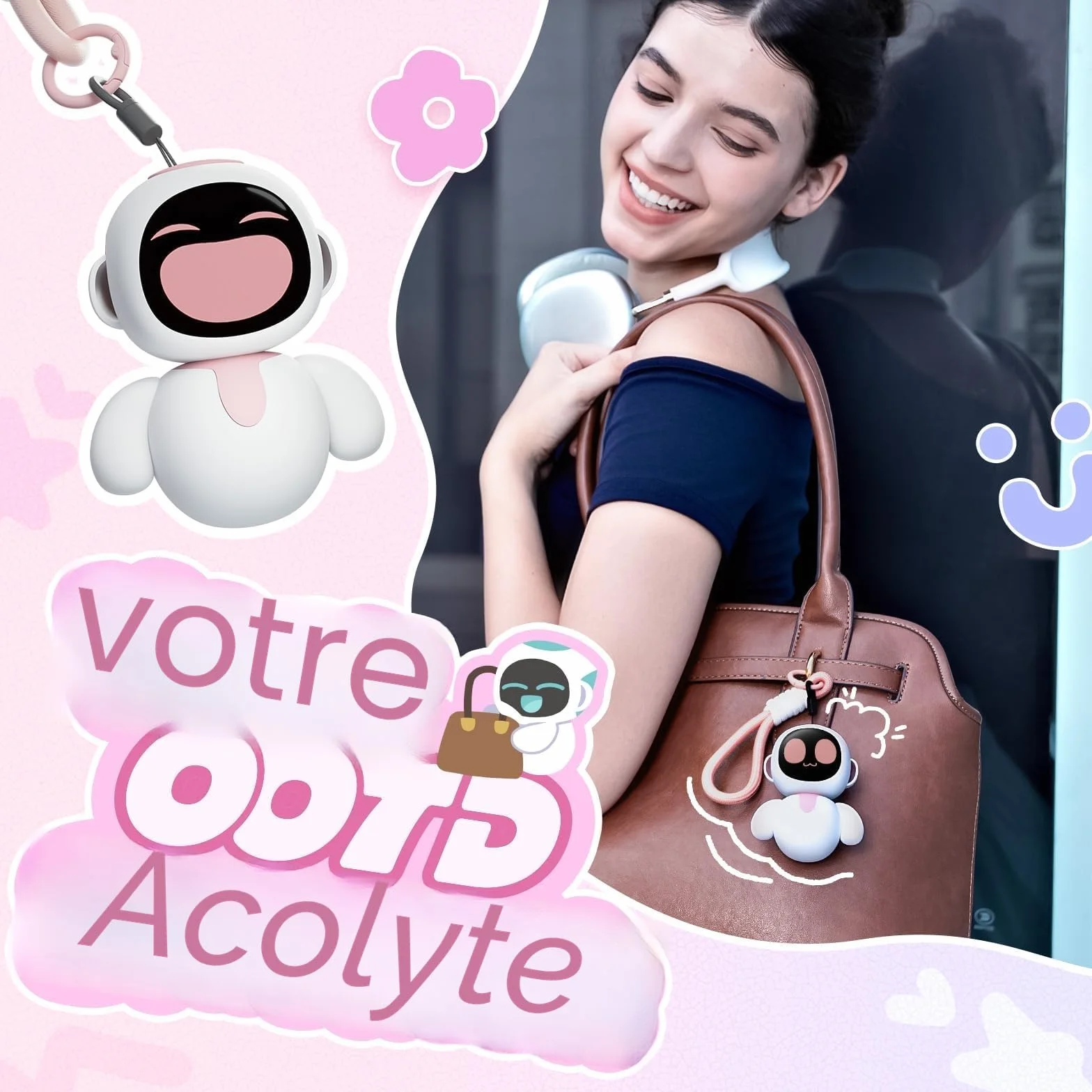 ENERGIZE LAB Eiliko Pink Robot Eilik portable AI jouets électroniques amusants cadeaux