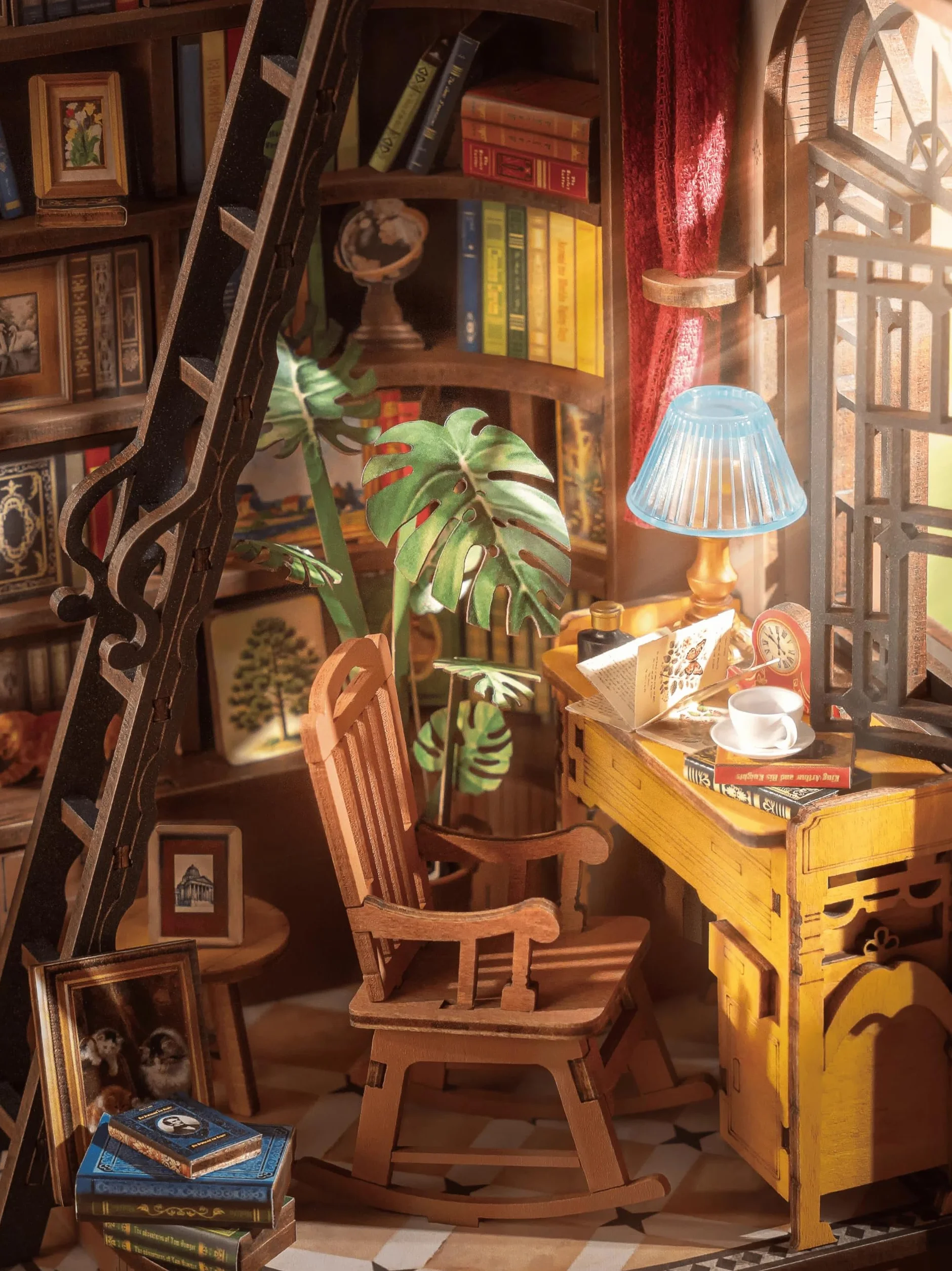 Rolife Book Nook Kit Maison Miniature à Construire DIY en Bois avec Lumières Silent Corner Study 3D Puzzle
