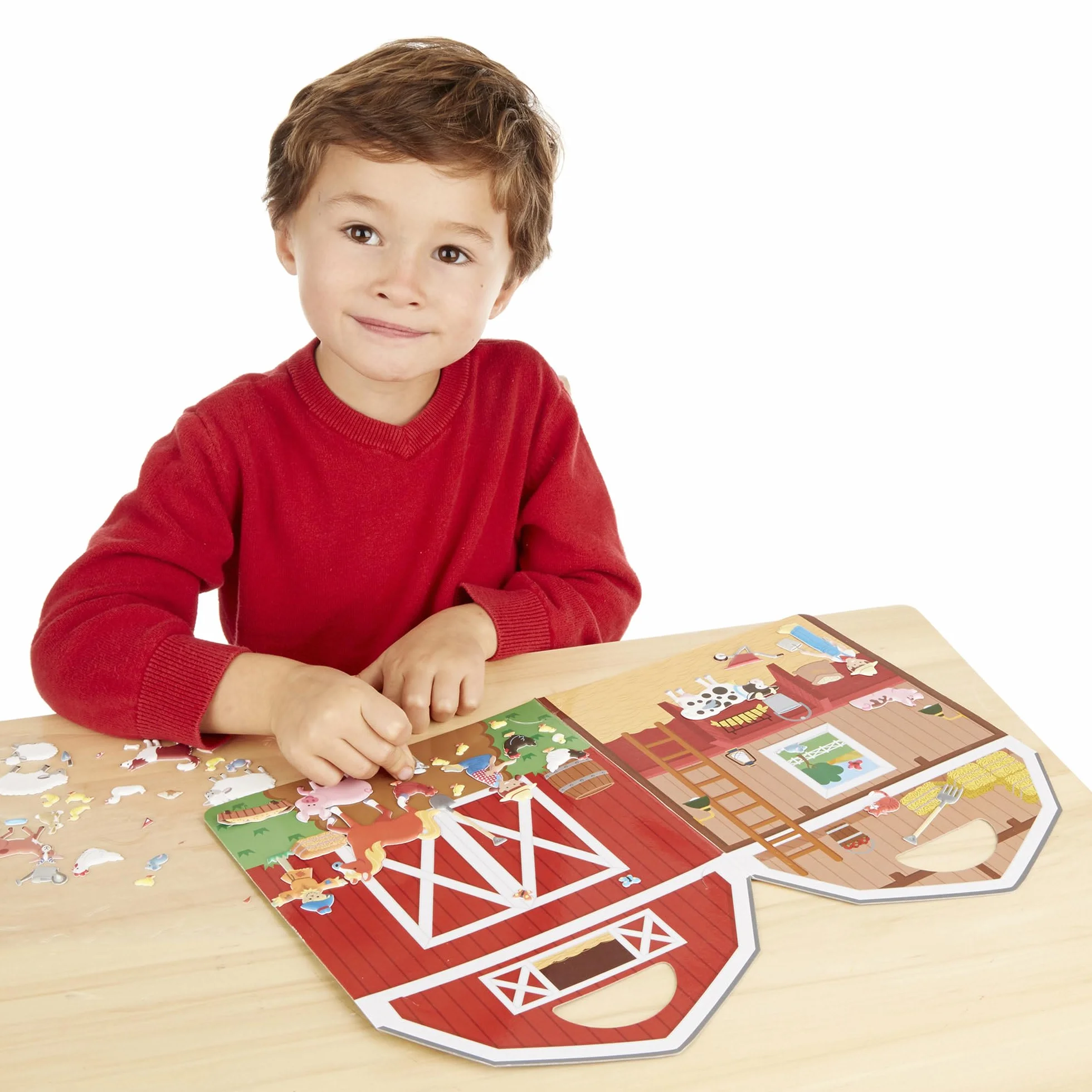 Melissa & Doug Kit Autocollants Réutilisables La Ferme Livre D’Activités Stickers Animaux Repositionnables 4 Ans+