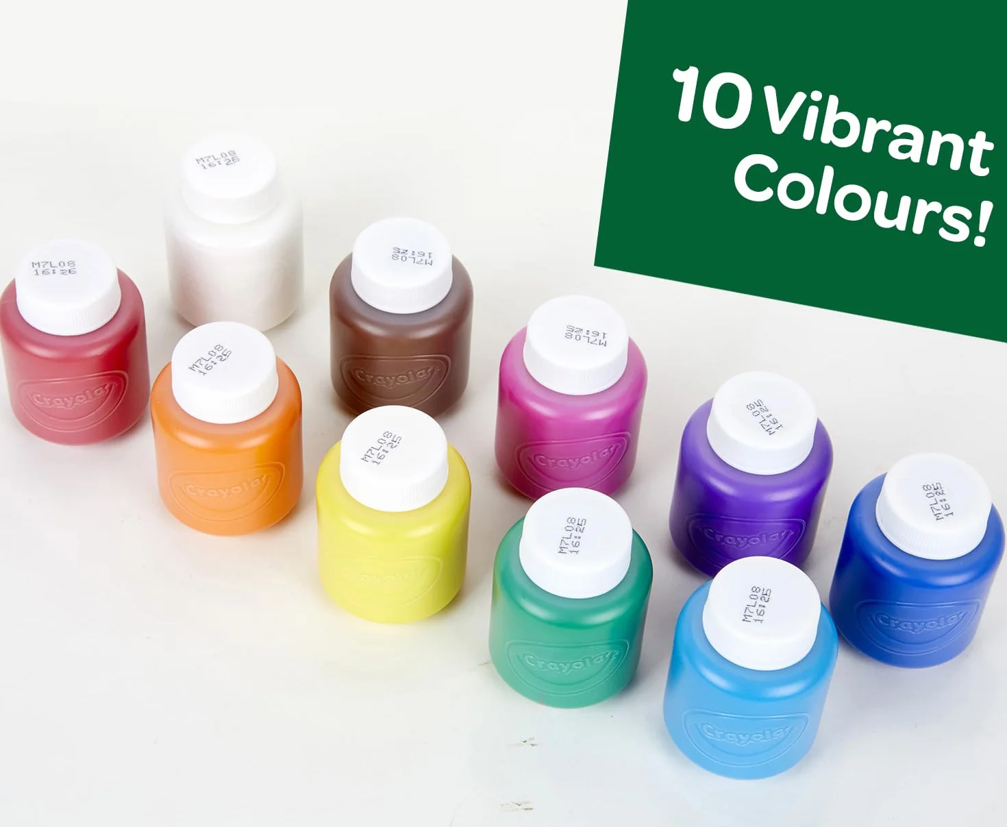 CRAYOLA Kit de 10 Mini Pots de Peinture Lavable, 10 Couleurs, 59ml